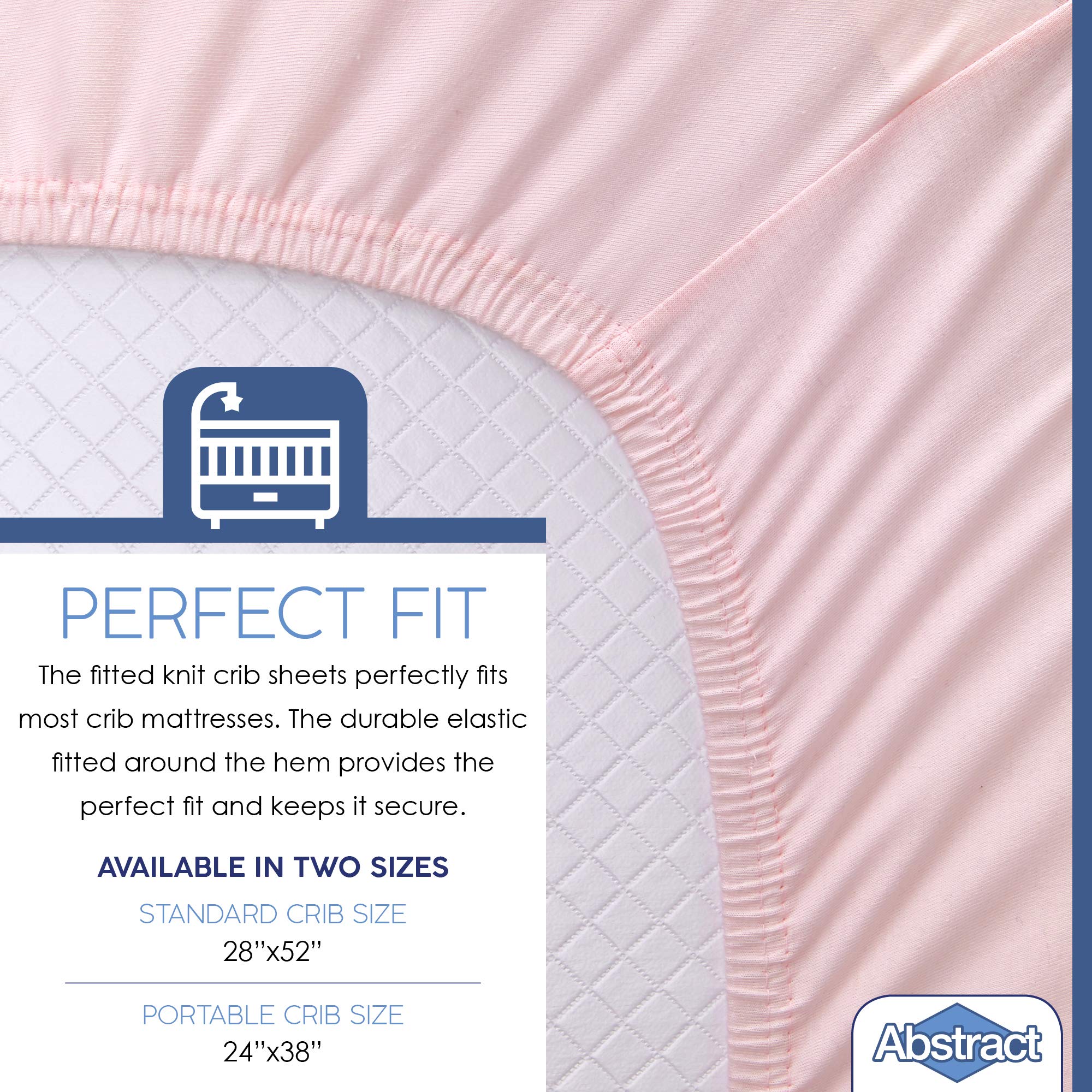 Soft Jersey Knit Crib Sheet - Deep Fitted For Mini Crib, Checked Lavender Pattern - View #9