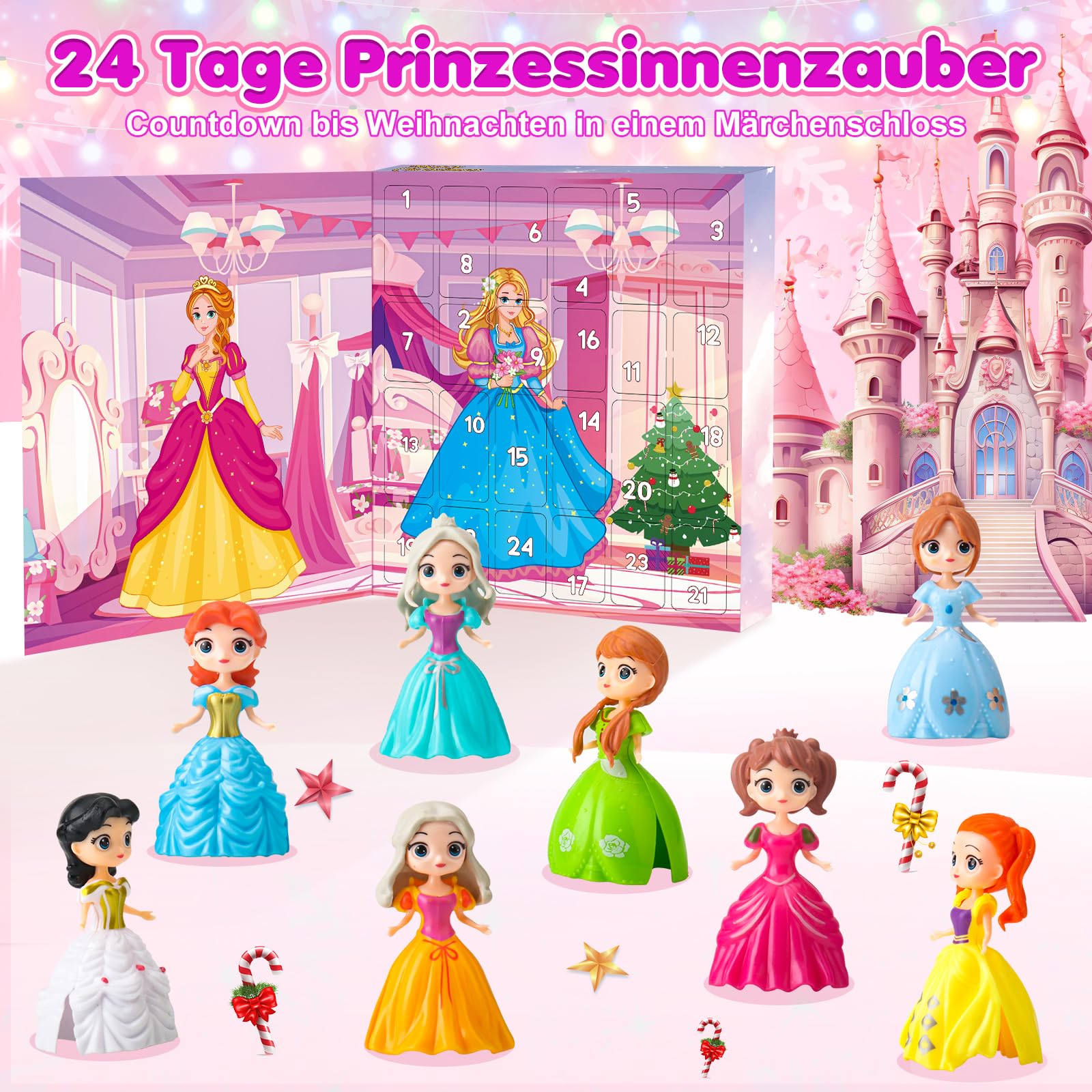 Princess Advent Calendar 2025 for Girls – 24 Day Christmas Countdown ...