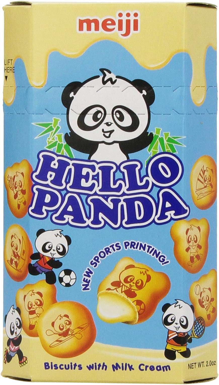 Meiji Hello Panda Biscuits with Milk Cream, 2-Ounce Boxes (Pack of 20)