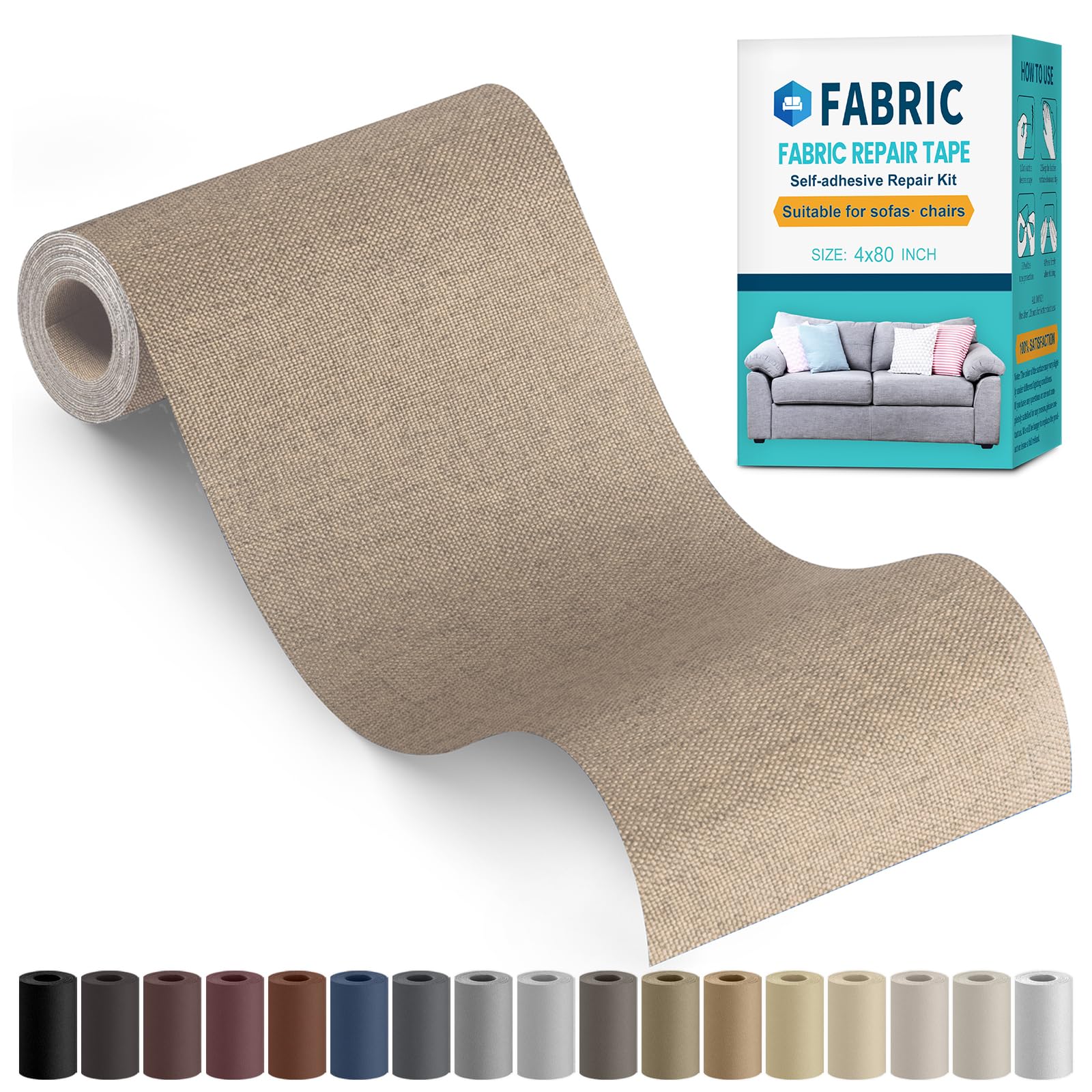 Flicken Selbstklebend Stoff, Reparatur Patches Selbstklebend, Textilklebeband Reparaturflicken für Sofas, Autositze, Kleidung, Kissen