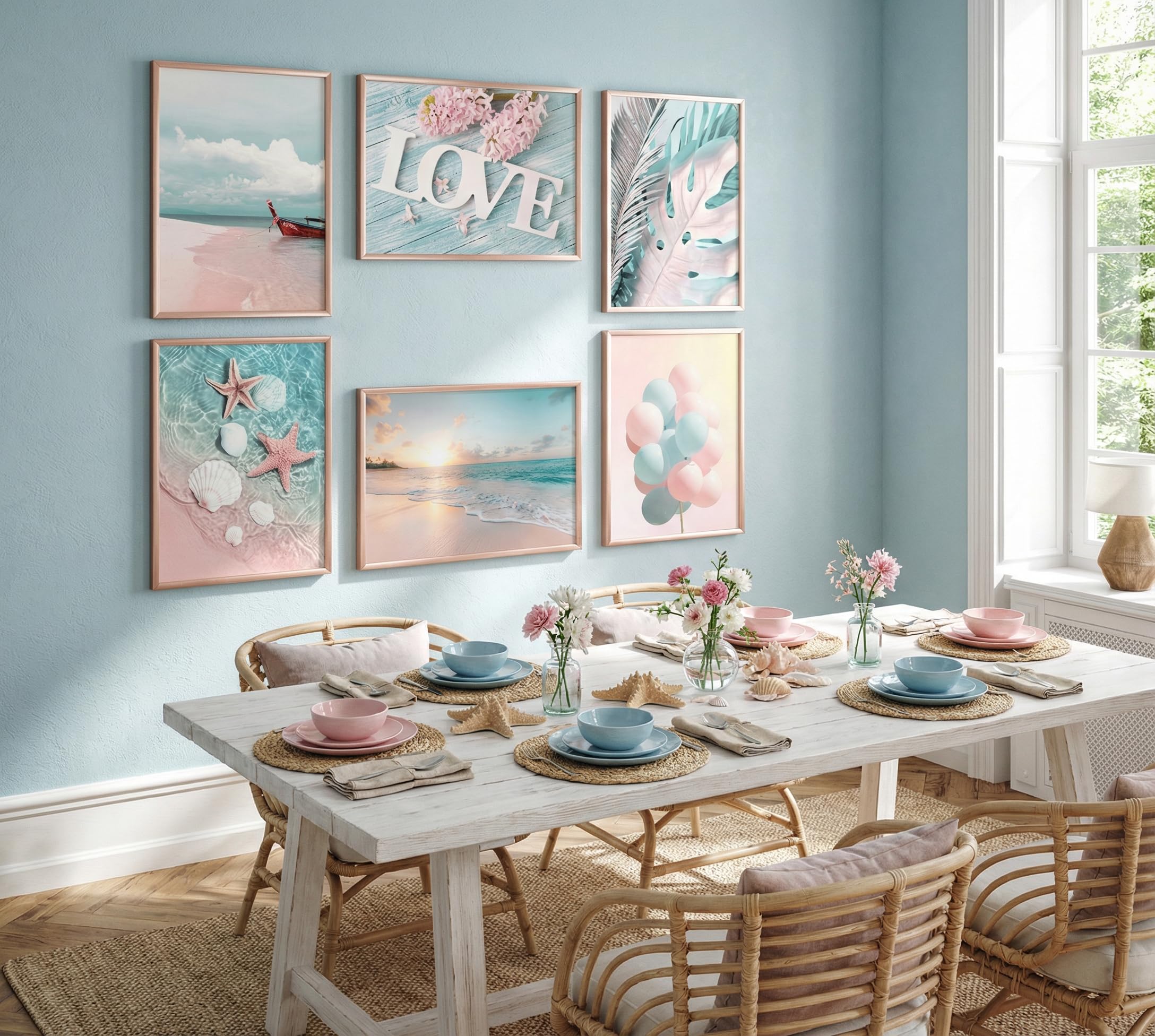 Pastel Coastal Wall Art - 6 Prints FREE SHIPPING -5