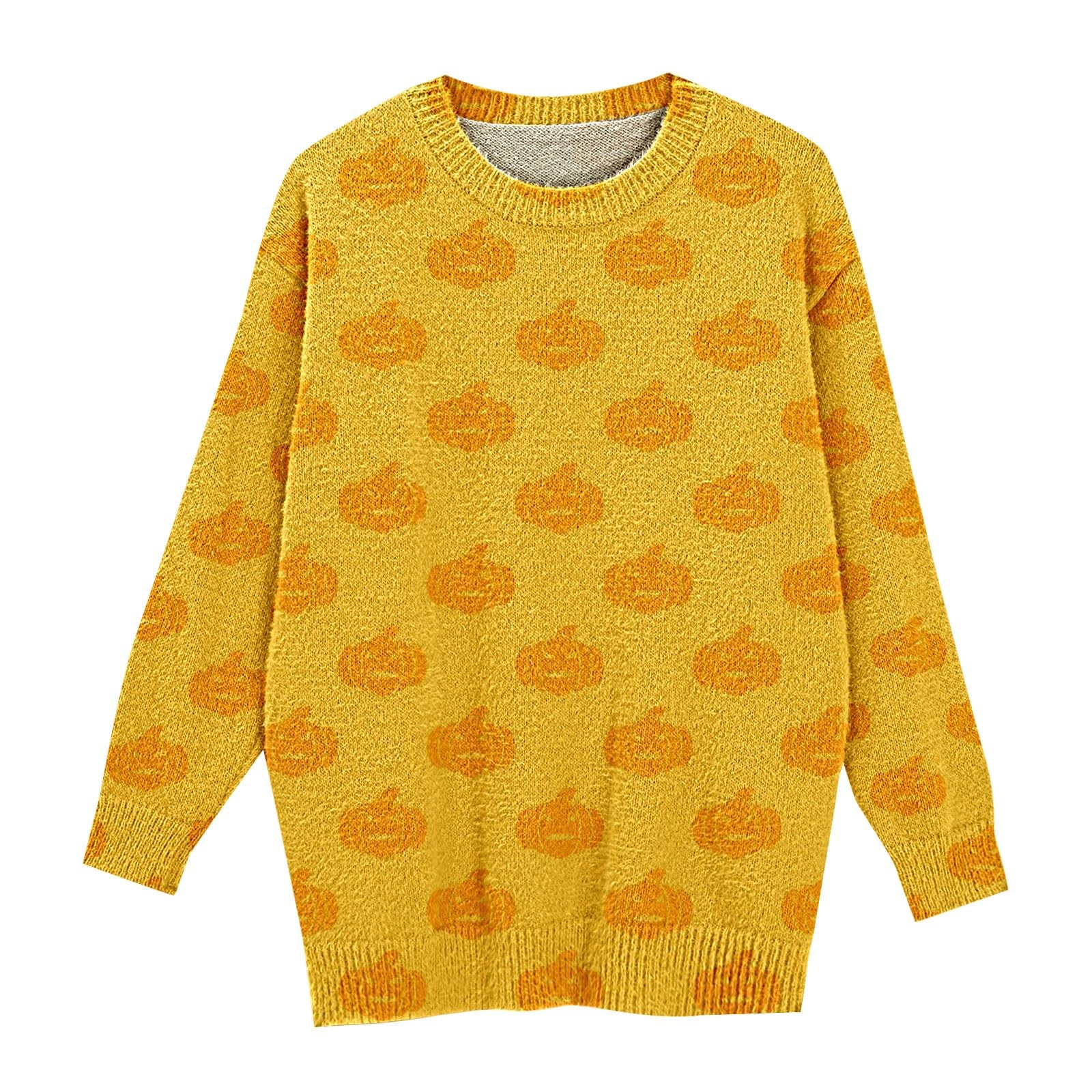 Camicie di Halloween per gli uomini Felpe a maniche lunghe con stampa zucca | Uomini Halloween Spooky Maglioni Divertente Zucca Stampa Maglia Pullover Top Festa Festa Costumi Girocollo Manica Lunga Felpe