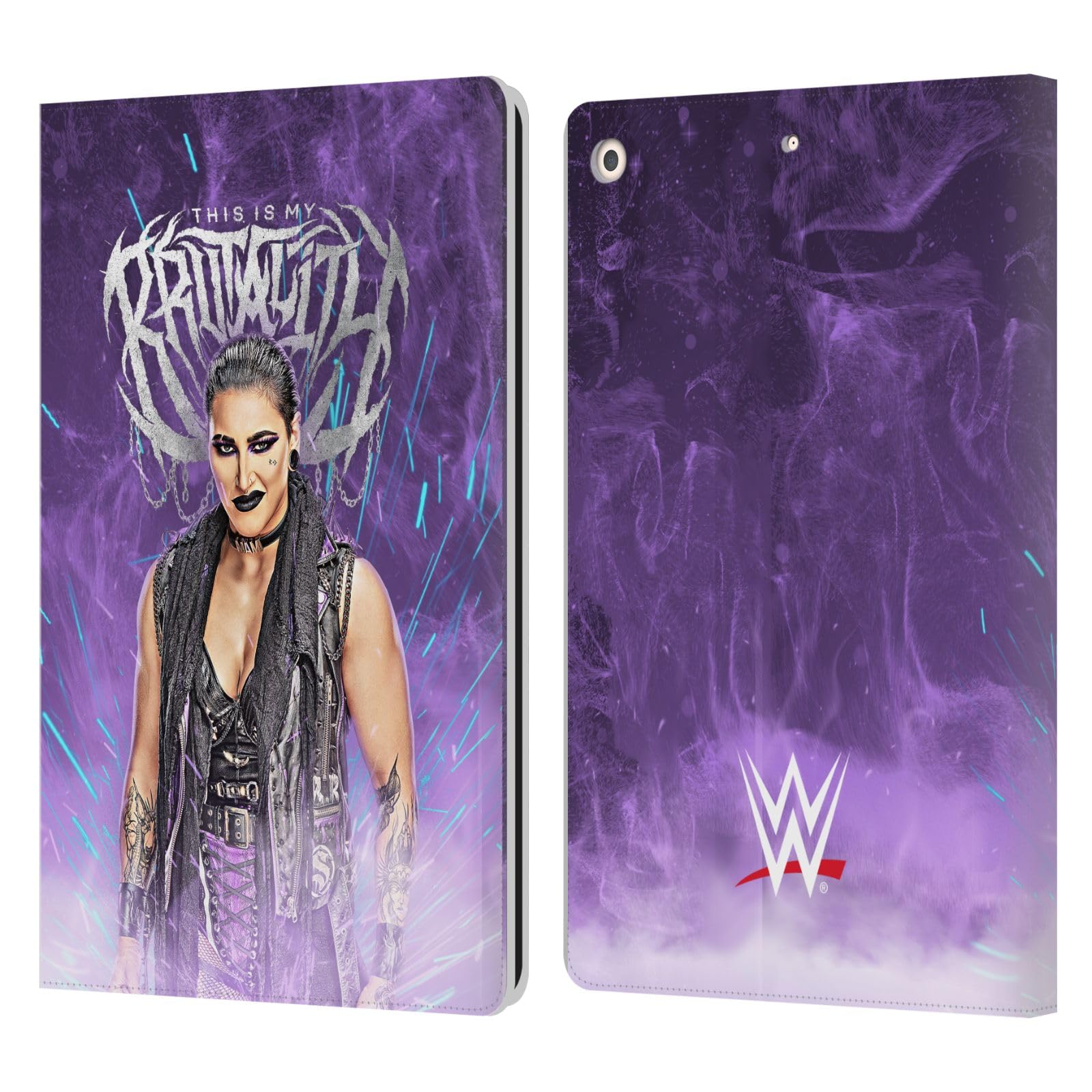 Head Case Designs Officially Licensed WWE This is My Brutality Rhea Ripley Leather Wallet Case Compatible with Apple iPad 10.2 2019/2020/2021