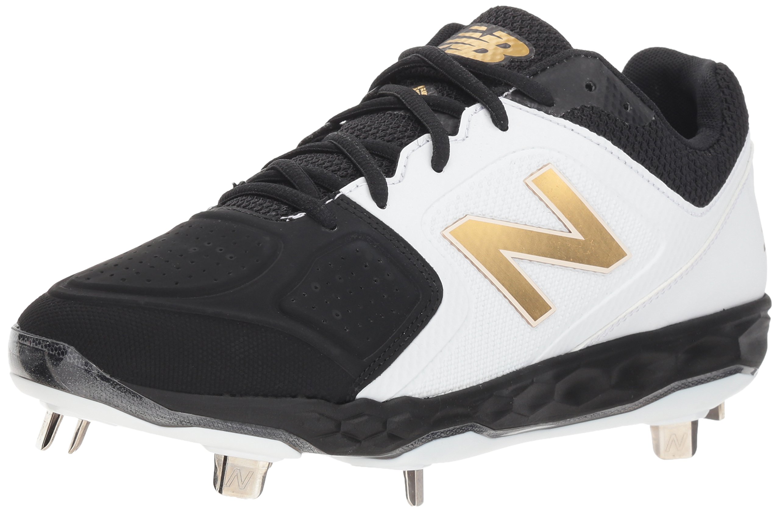 New Balance Women's Fresh Foam Velo V1 Metal Softball Shoe, Black/White, 5.5 M US