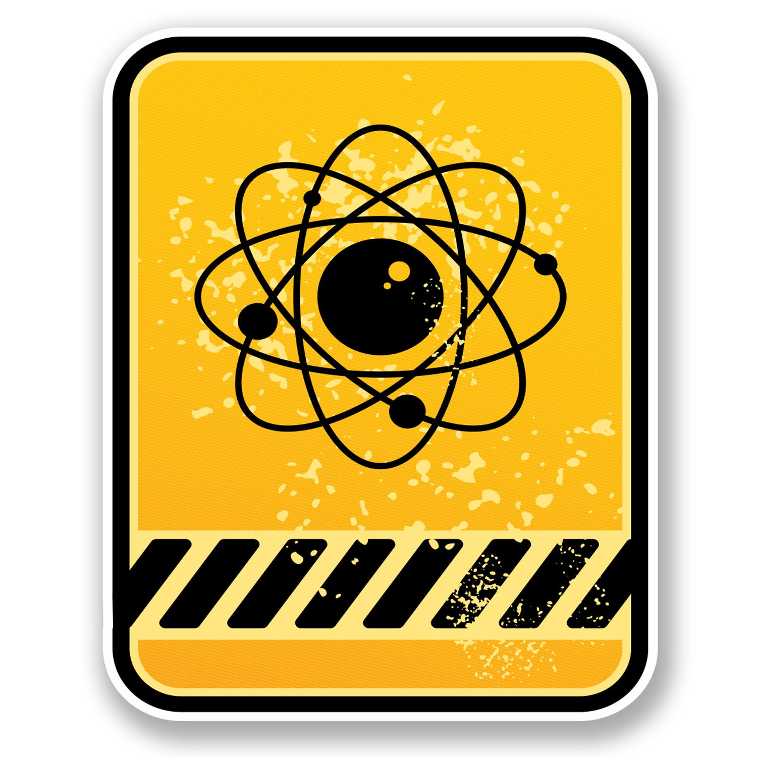 Destinationvinyl Multi 2 X Hazard Vinyl Decal Sticker Bike Laptop Chemistry Physics Symbol Zombie #5445 (8Cm Wide X 10Cm Tall)