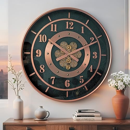 THE GEARS CLOCK 24'' Inch Real Moving Gear Wall Clock Sweden Line Gothenburg (24 inches (59 cm))