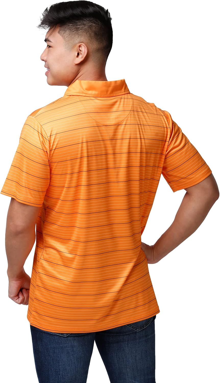 FOCO NCAA Mens NCAA College Team Logo Striped Polyester Polo Short Sleeve Shirt