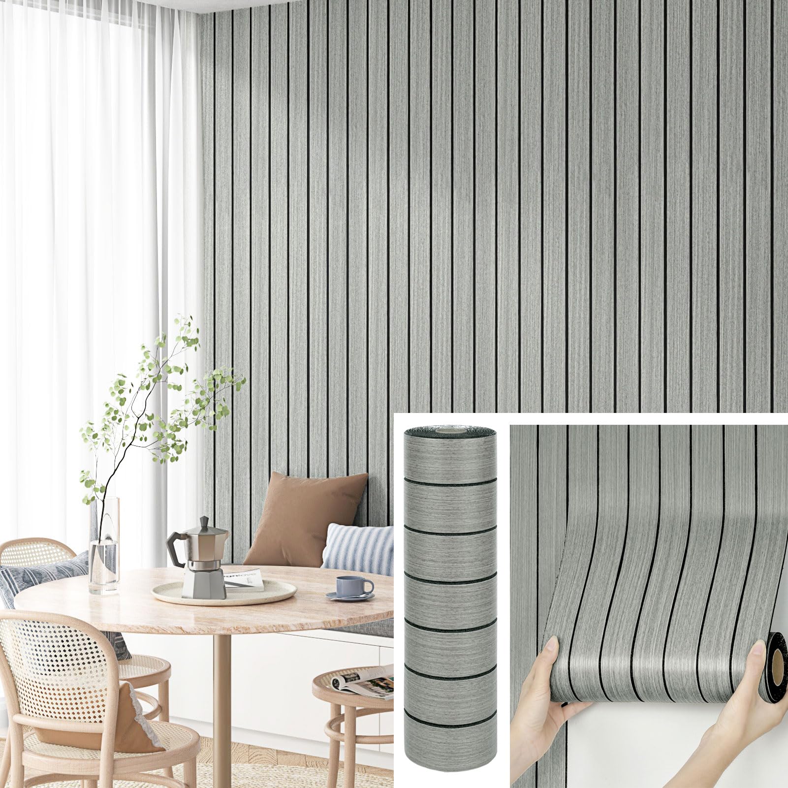 Paneles Decorativos Para Pared Aspecto De Madera Grises Paneles De Pared 3d Autoadhesivos Para Cocina Salon Revestimiento Acusticos De Pared En PVC Decorativos 30cm x300cm