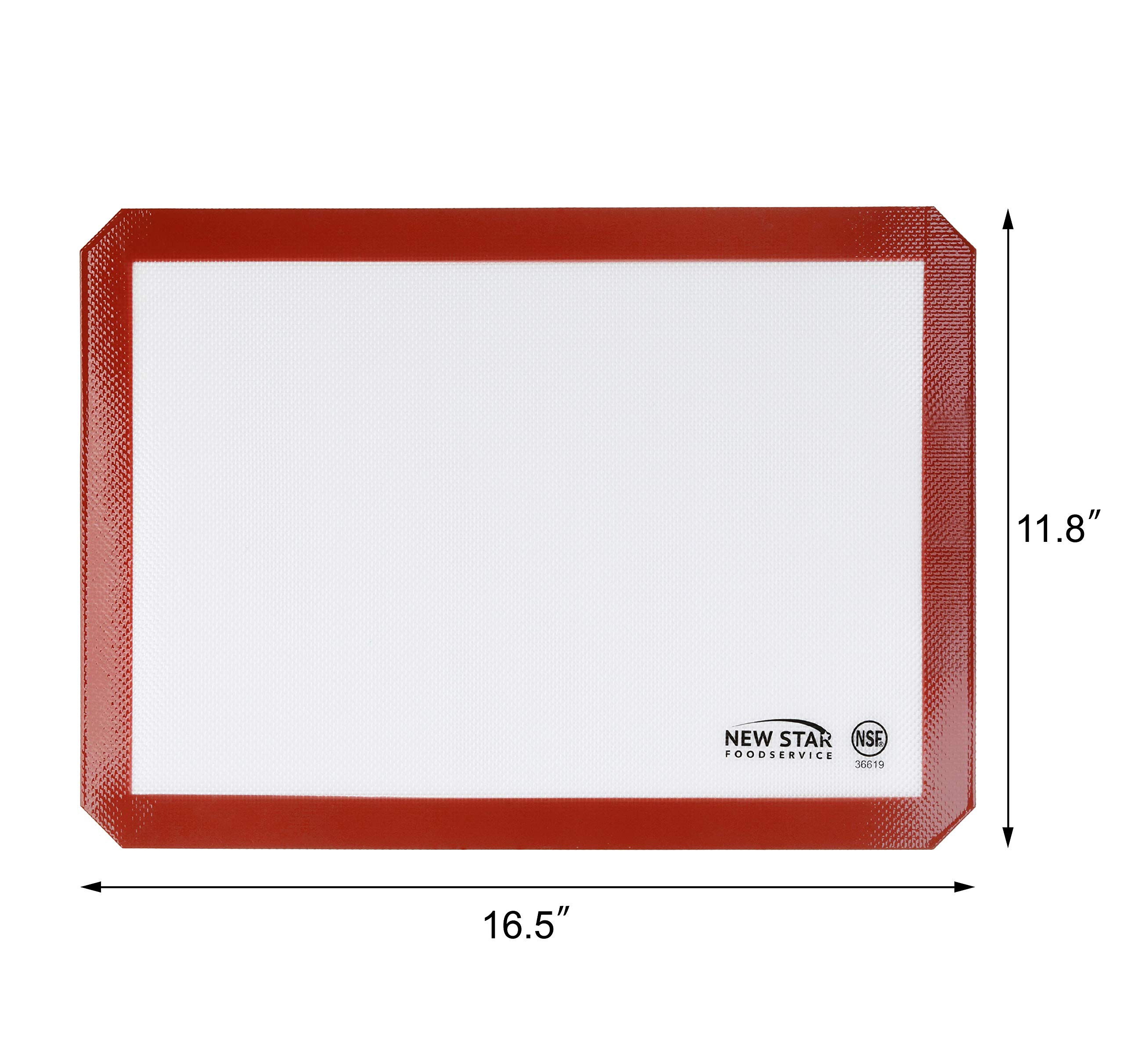 Nueva estrella de la Restauración 36640 alfombrilla de horneado de silicona antiadherente cacerola de grado comercial maletero, 8 x 12 cm (cuarta parte tamaño) Pack de 12