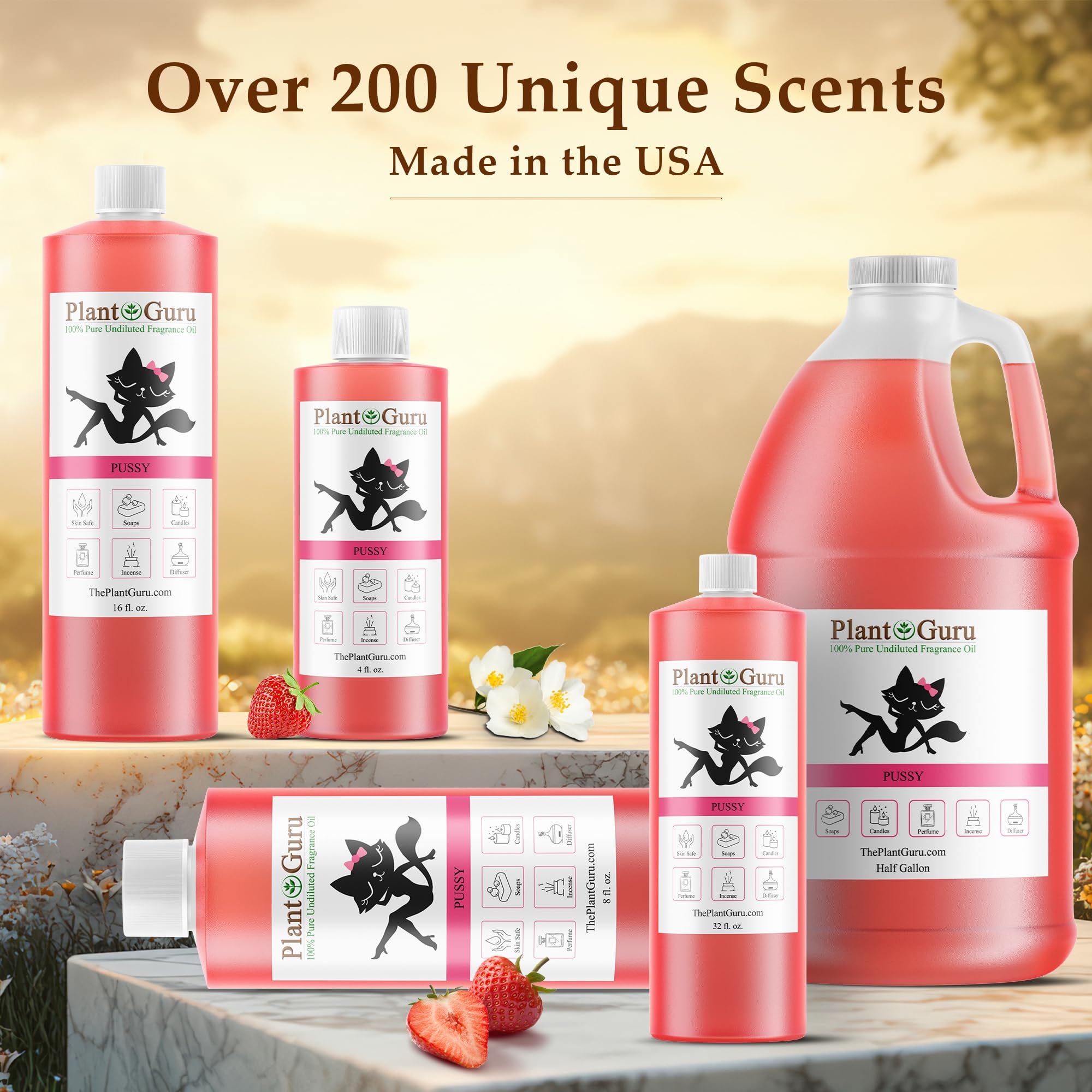 Pussy Perfume Fragrance Oil 2 oz. Premium Grade - Great for Skin, Body, Soap and Candle Making.
