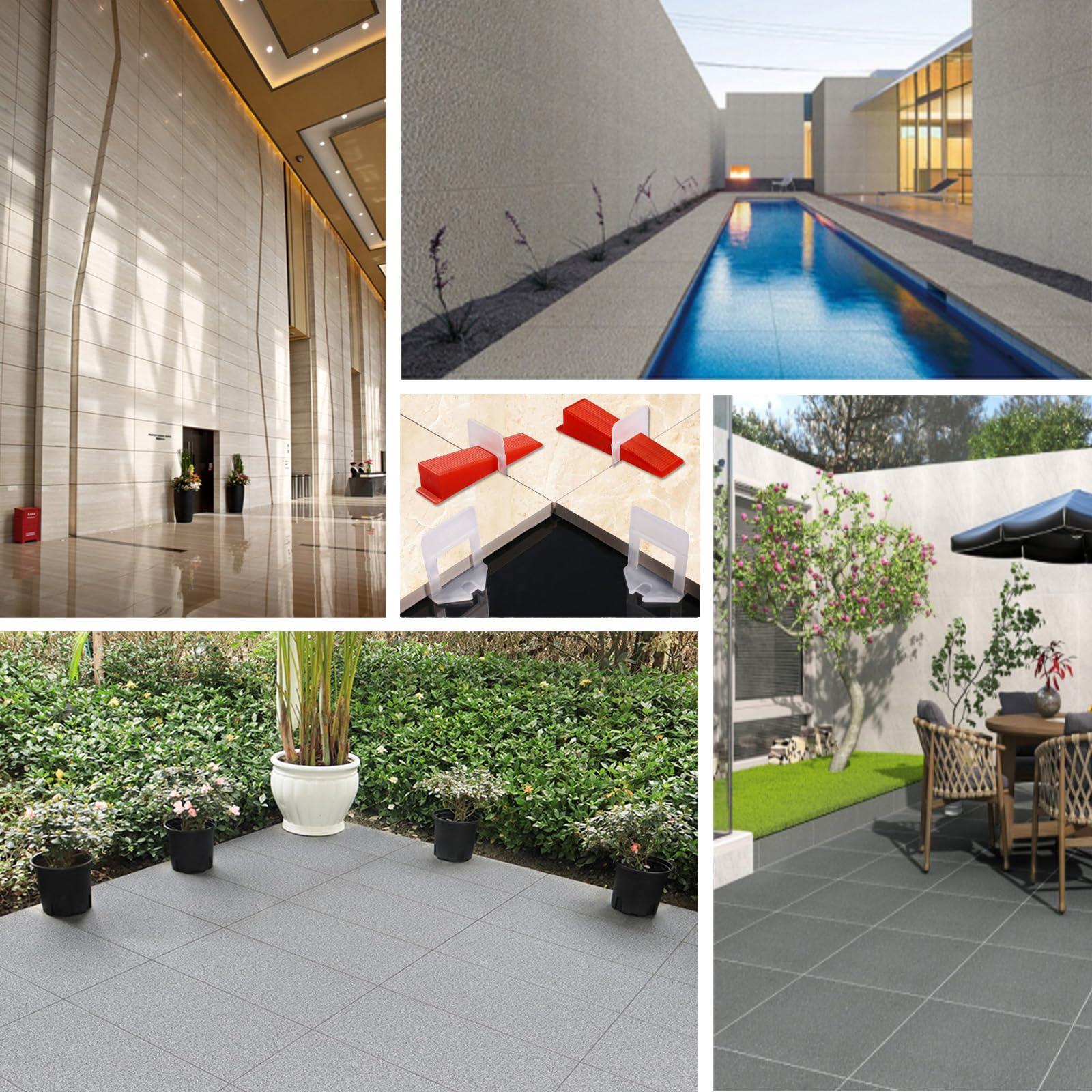 Sistema de nivelación de azulejos de 3 mm para azulejos de 3 a 15 mm, 400 espaciadores de nivelación de azulejos de 3 mm sólidos y gruesos, 100 cuñas reutilizables, 1 alicates y 1 removedor de