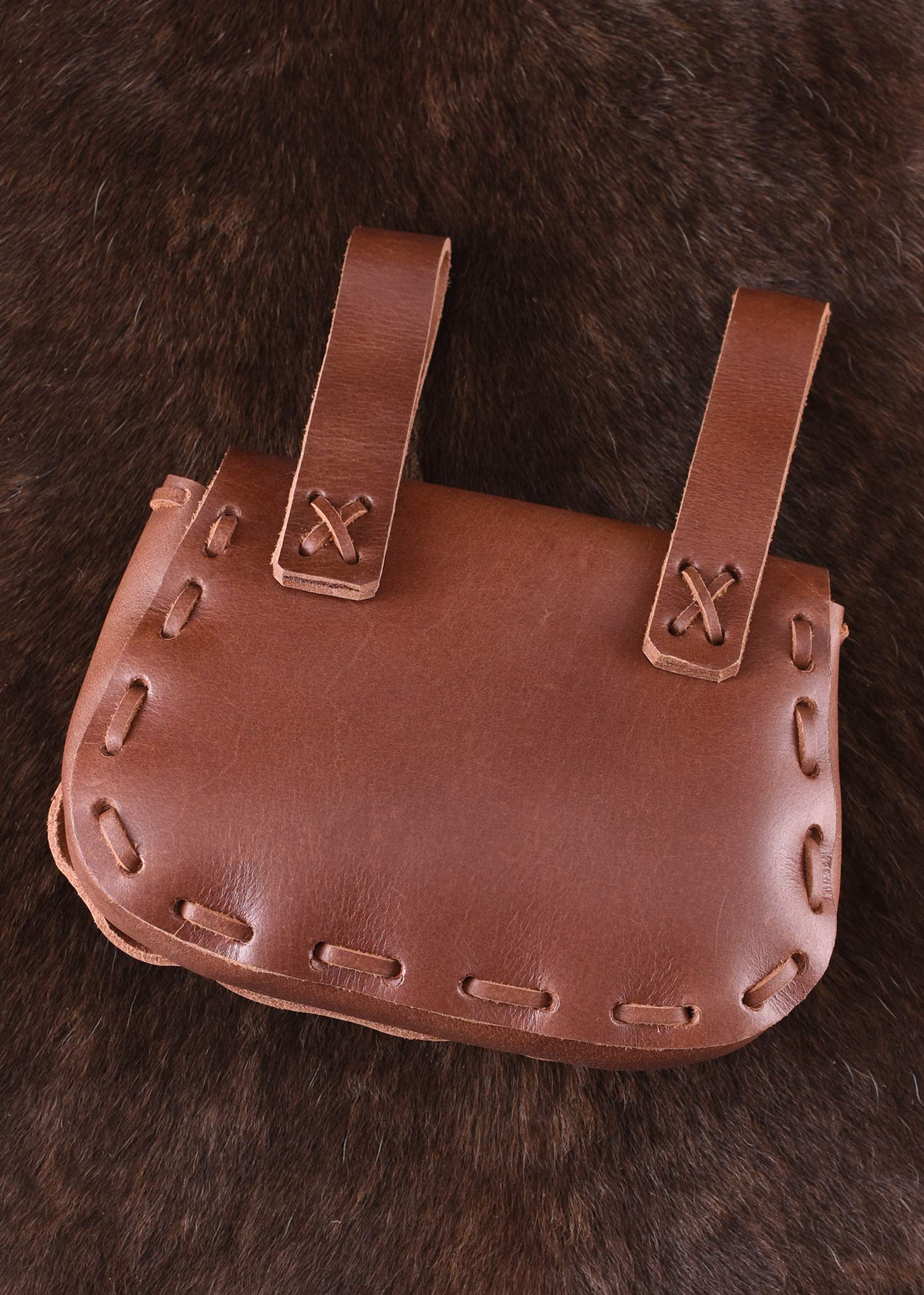 Ulfberth Mittelalter Gürteltasche Echtleder, Hellbraun