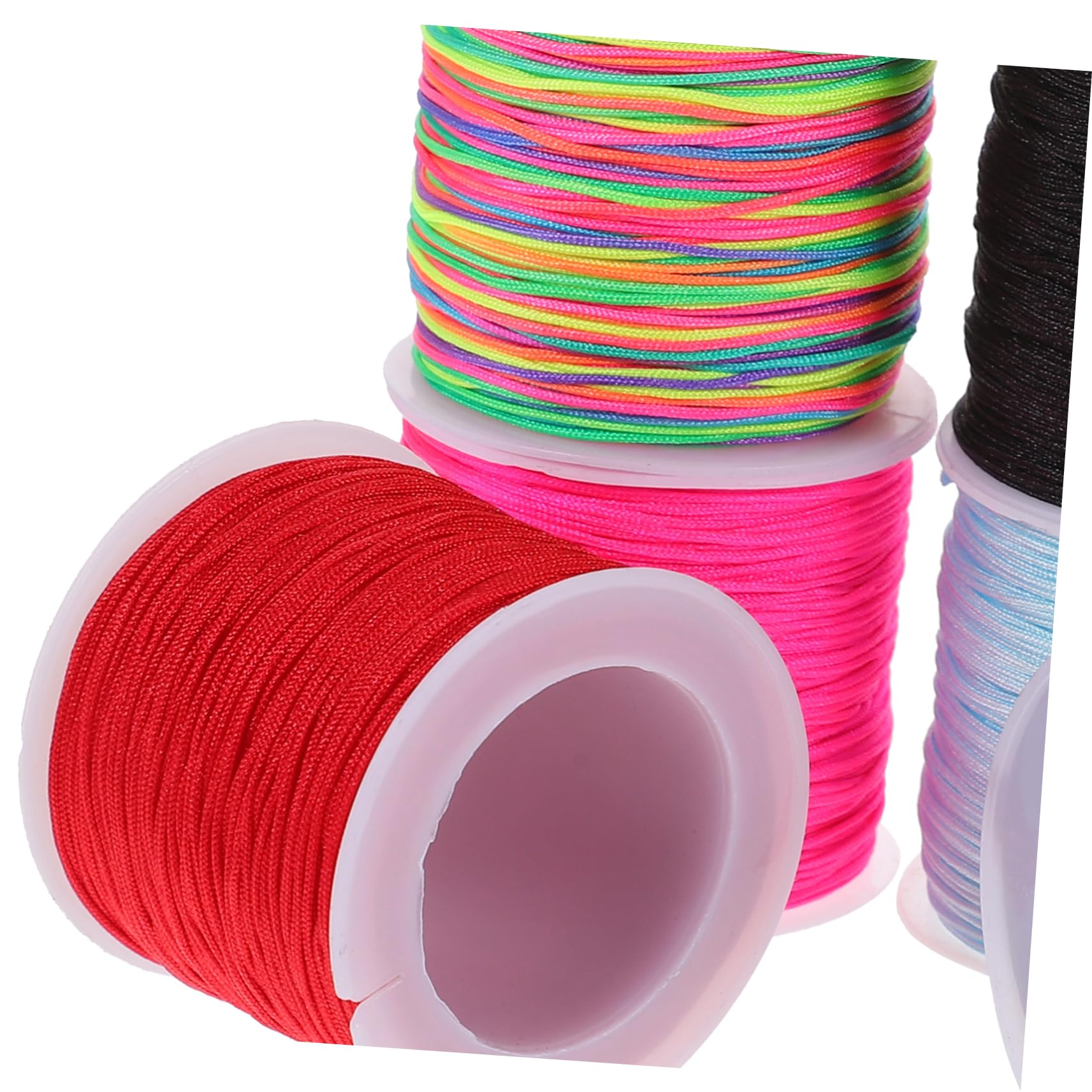 SHINEOFI Cuerda Trenzada Keyring Hilo De Tejer De Colores Hilo De Ganchillo para Tejer Hilo De Ganchillo Bricolaje Hilo Grueso para Tejer Hilo De Tejer Grueso Nylon 8 Rollos*4