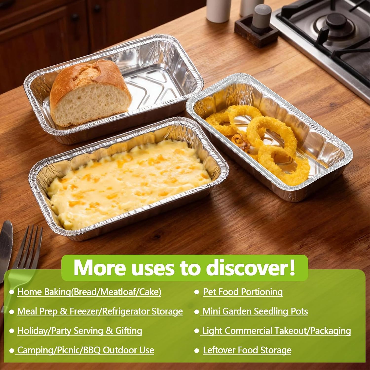 UBeesize 2Lb Thicker & Heavy Duty Disposable Aluminum Loaf Pans, 100 Pack Ultra Sturdy 8.5 x 4.5 Foil Bread Pans for Baking Banana Bread, Cakes, Meatloaf & Food Storage image 5