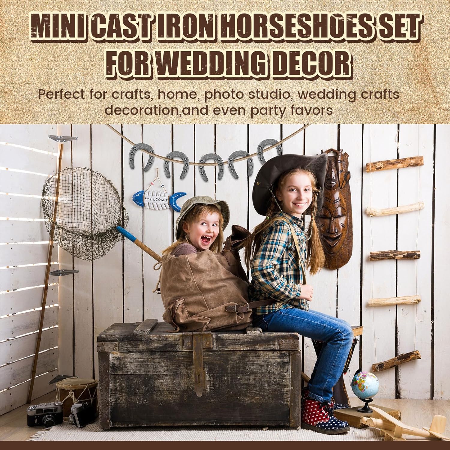 Gisafai 100 Pack Cast Iron Horseshoes for Crafts or Decorations 1.77 x 2 Inch Mini Iron Horseshoes Older Wall Decor Western Theme Table Centerpieces Horseshoe for Good Lucky Party Favor