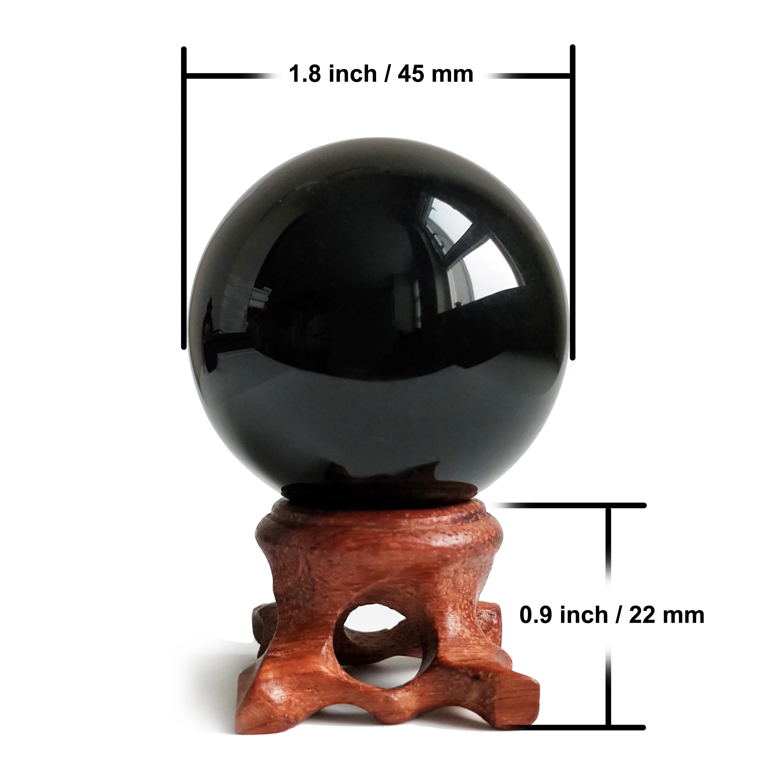 Mina Heal Bolas de Cristal de obsidiana Negra para Fengshui, meditación, curación con Cristales, adivinación, decoración del hogar, Esfera de Cristal mágica Negra