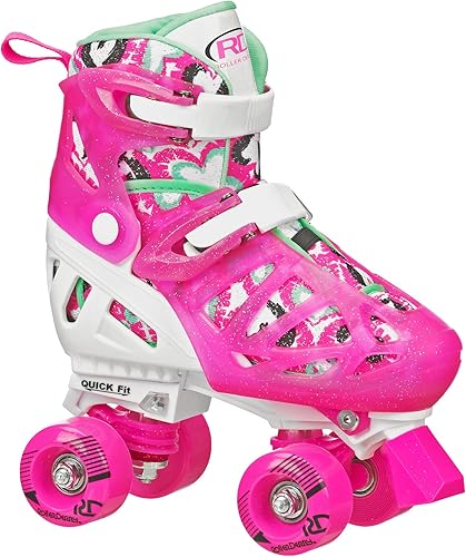 Miniatura 2 de Roller Derby Trac Star - Patines ajustables para niña con equipo de protección, tamaño ajustable, paquete de tres equipos de protección incluidos