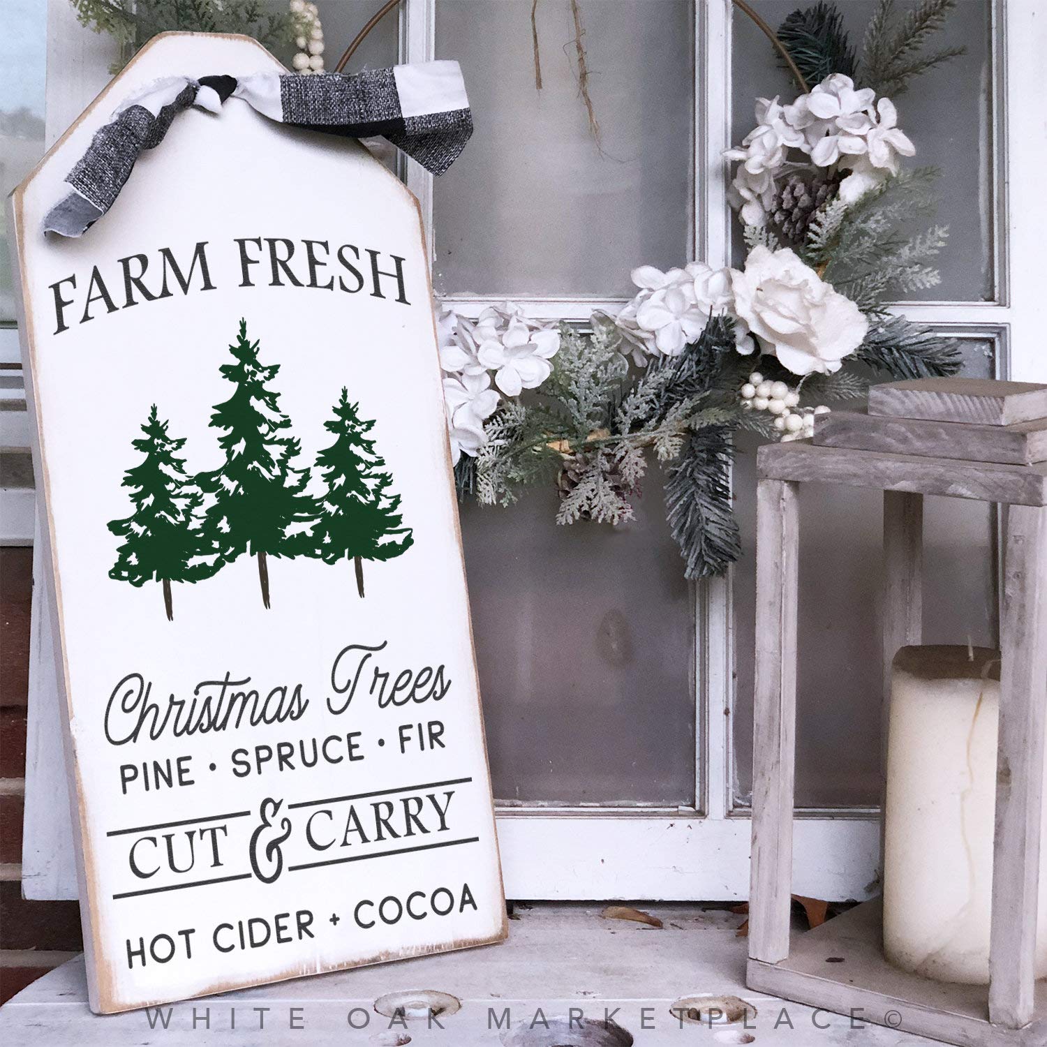 Farm Fresh Christmas Trees Wood Tag Christmas Sign Christmas Decor Farmhouse Christmas Wood Tag Sign Christmas Decorations