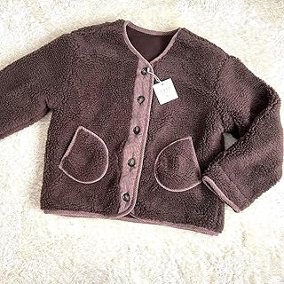 ボアジャケット 親子サイズセット Mサイズ×110サイズ ブラウン アウター コート 親子 おそろい リンクコーデ