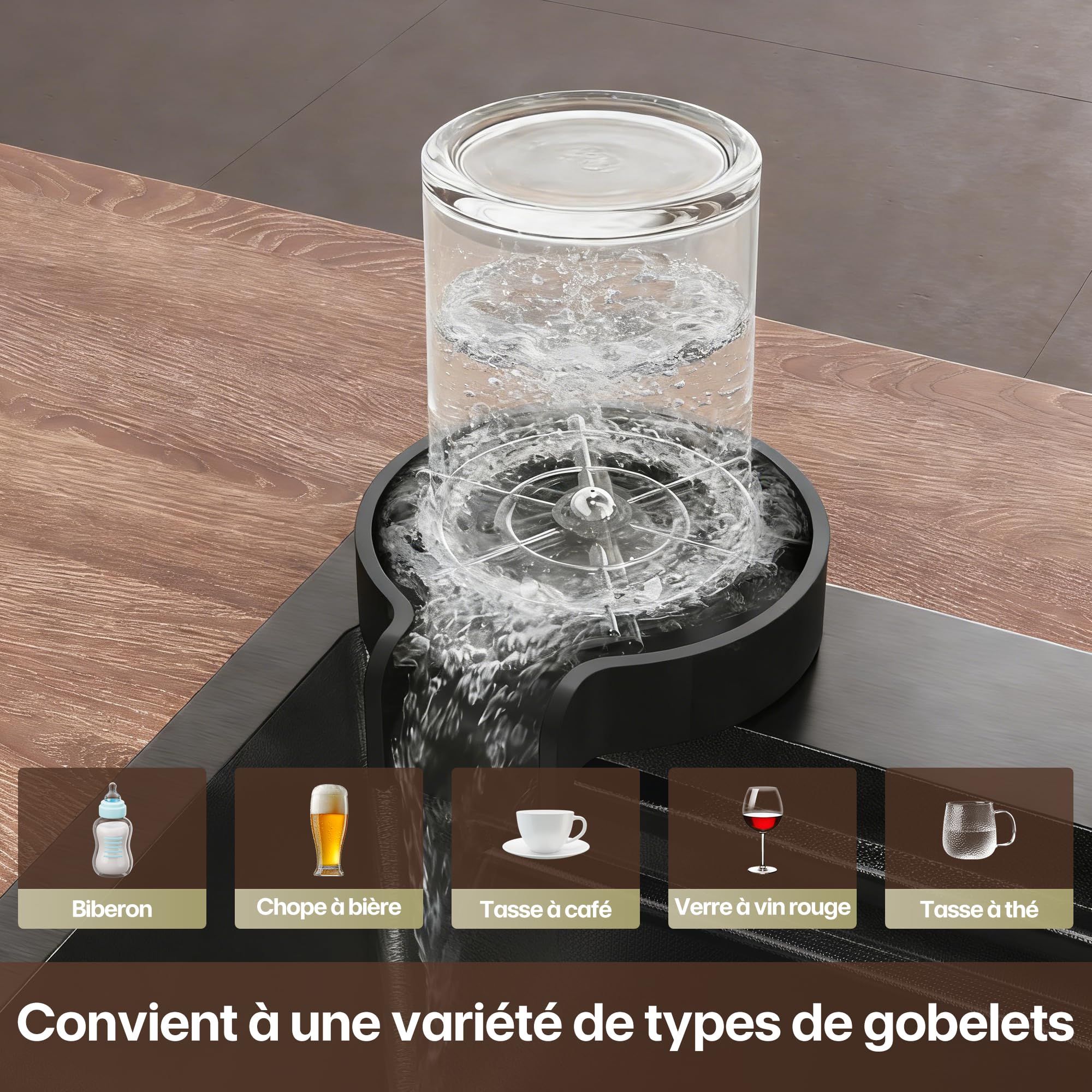 Sirhona - Fregadero de cocina multifunción, 80 x 45 cm, con grifo retráctil, bandeja de goteo + cesta de goteo + enjuague de vidrio+tabla de cortar, fregadero de cocina, accesorios de fregadero