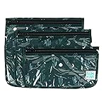 Bumkins Travel Bag, Toiletry, TSA Approved Packing Pouch, Zip Bag, Quart Size Airline Compliant, Clear-Sided, Set of 3 Sizes