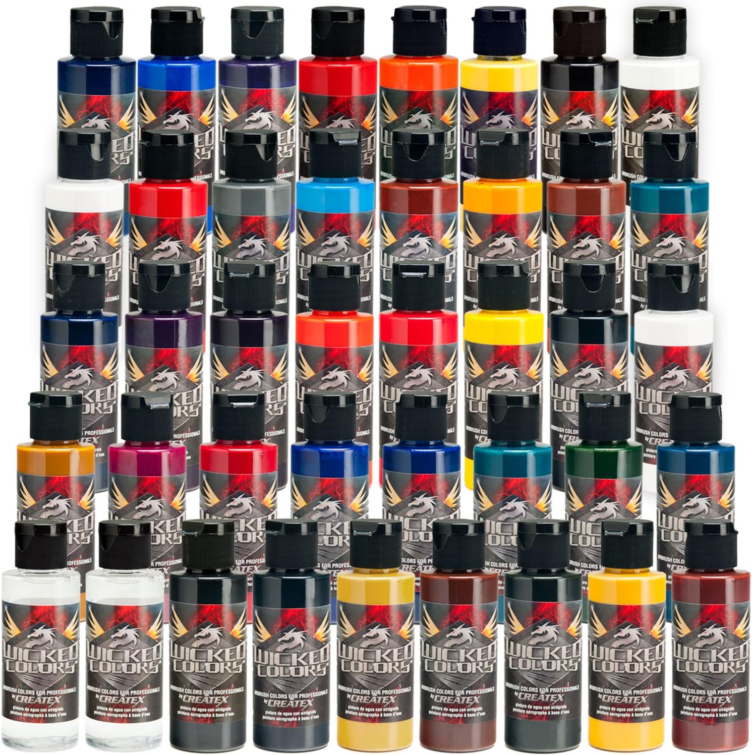 ALL 39 2 Ounce CREATEX WICKED COLORS AND 2 ounce REDUCER