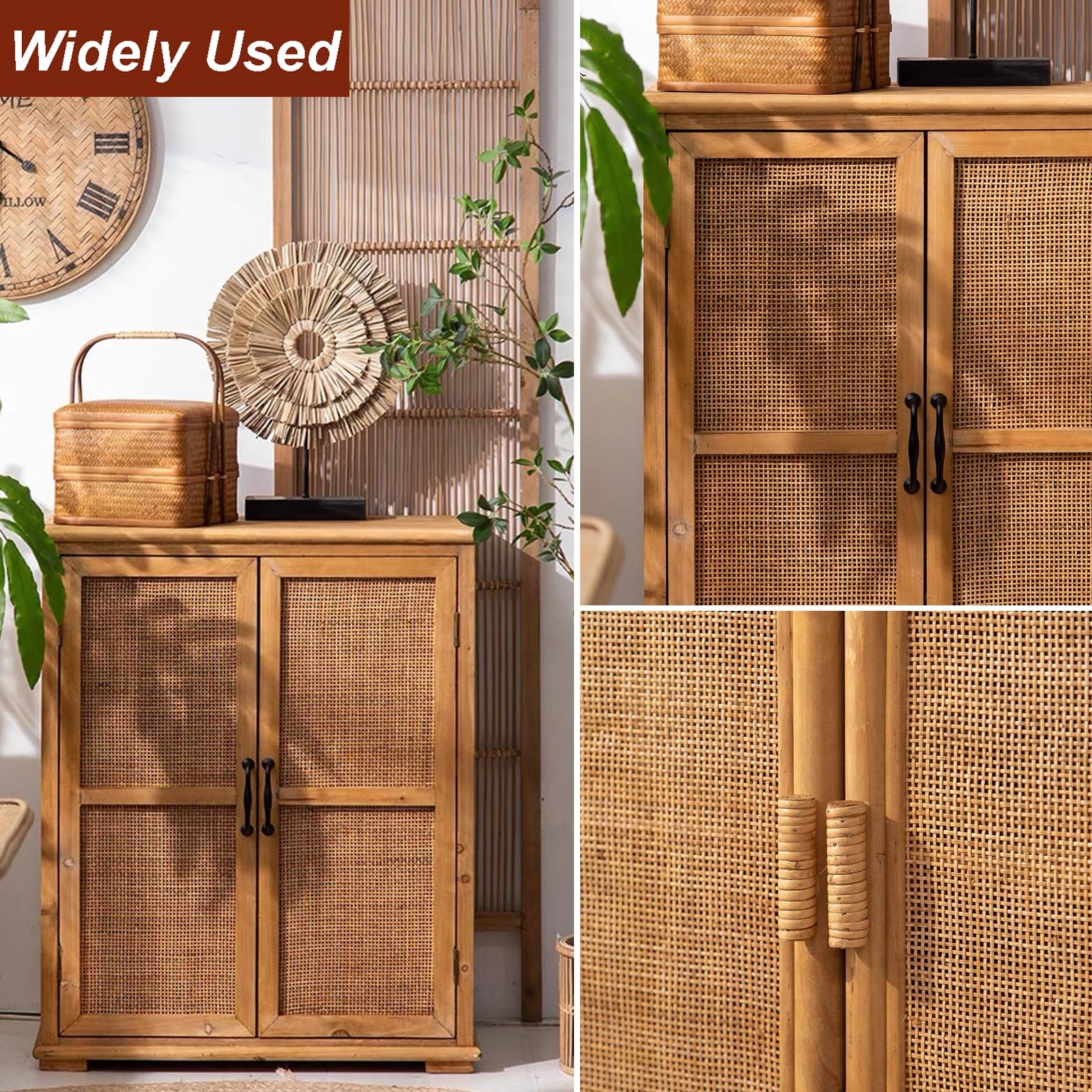 Natürliches Rattan Wiener Geflecht Meterware, Quadratische Rattan Gurtband Maschennetzrolle, 35–100 cm Breite Rohrgeflechtmaterial für Schranktüren MöBel Upcycling DIY Deko(45cmx2.5m)