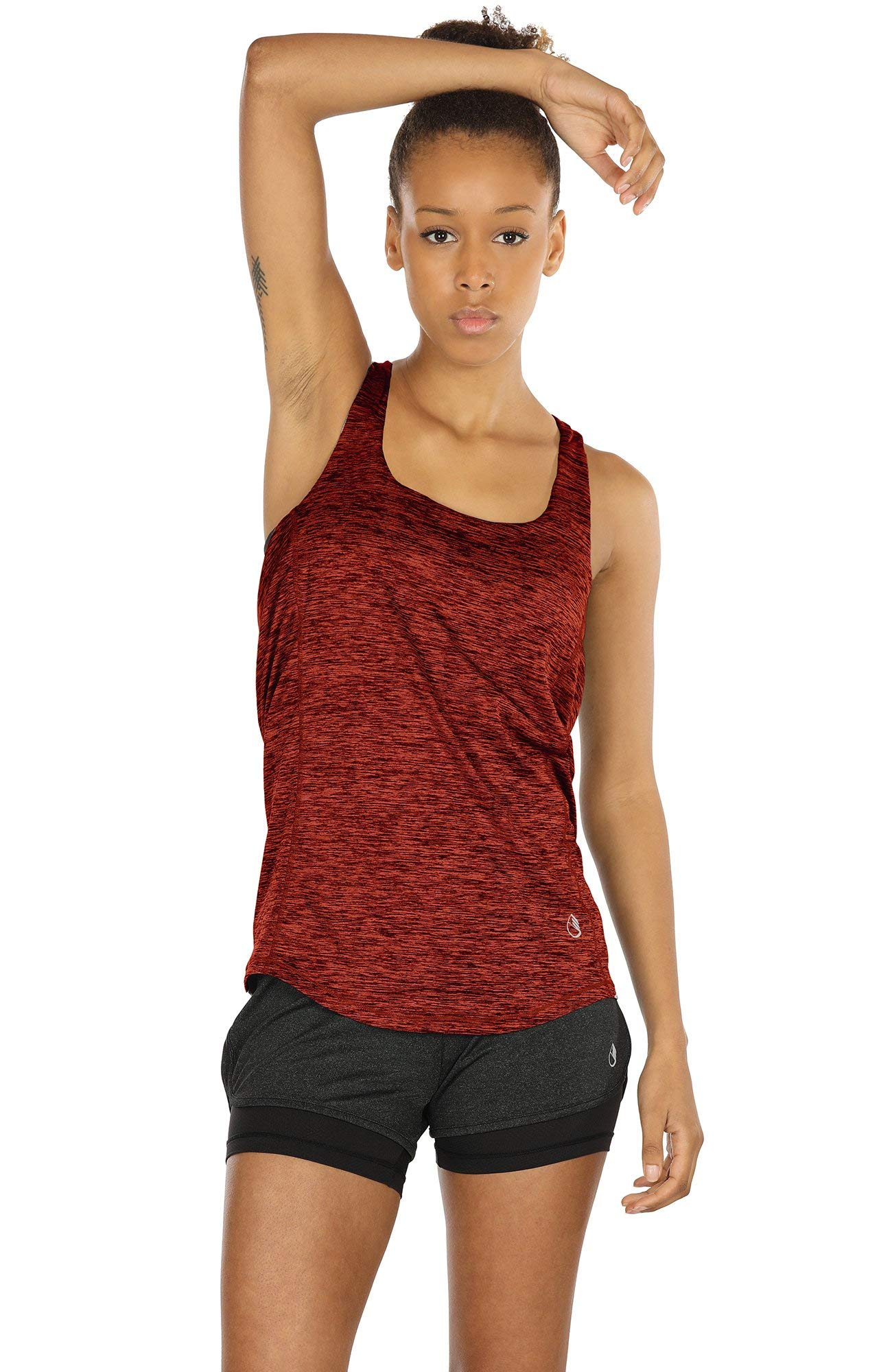 icyzone Femme Débardeur de Sport 2 en 1 - Débardeur sans Manches avec Soutien-Gorge intégré, Fitness Yoga Tank Top