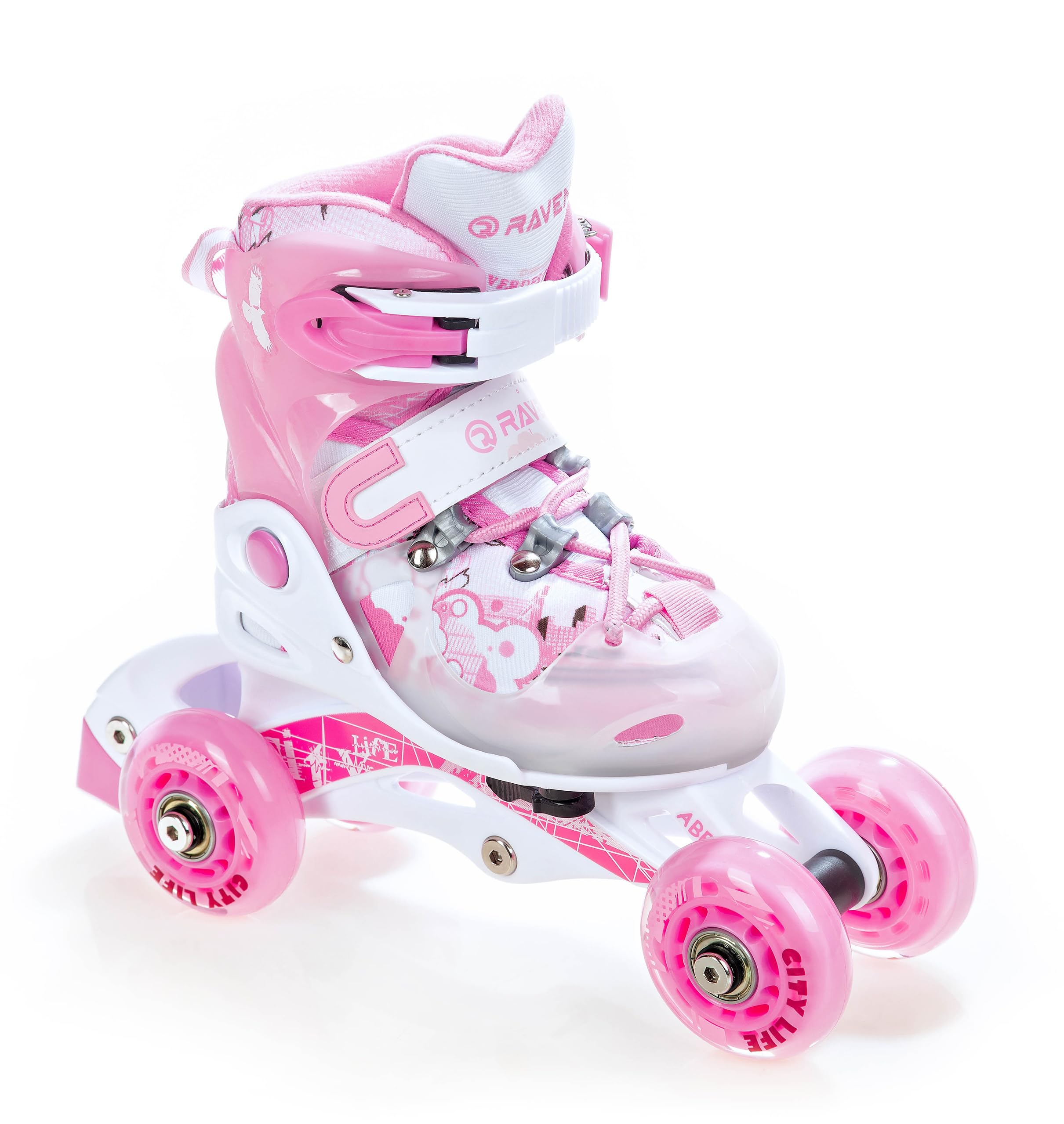 Raven Princess 3in1 Inline Skates Triskates Rollschuhe Inliner für Kinder Mädchen verstellbar