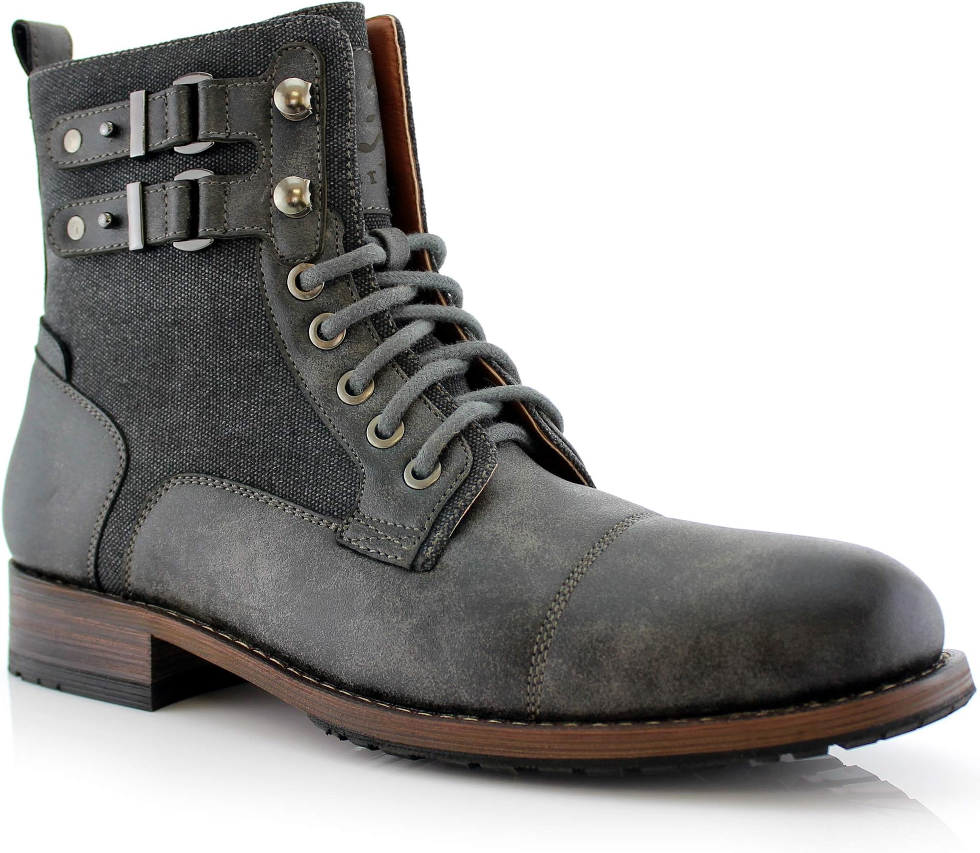 Polar Fox Men's Casual Cap-Toe Ankle Boot Collection | Lace-Up Work, Combat, and Chukka Styles