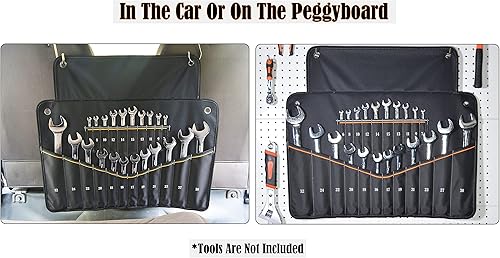 Miniatura 4 de WELKINLAND Rollo de herramientas de llave de 22 bolsillos, bolsa de soporte de rollo de 0.25 a 1.25 pulgadas, funda para llaves, bolsa de llaves