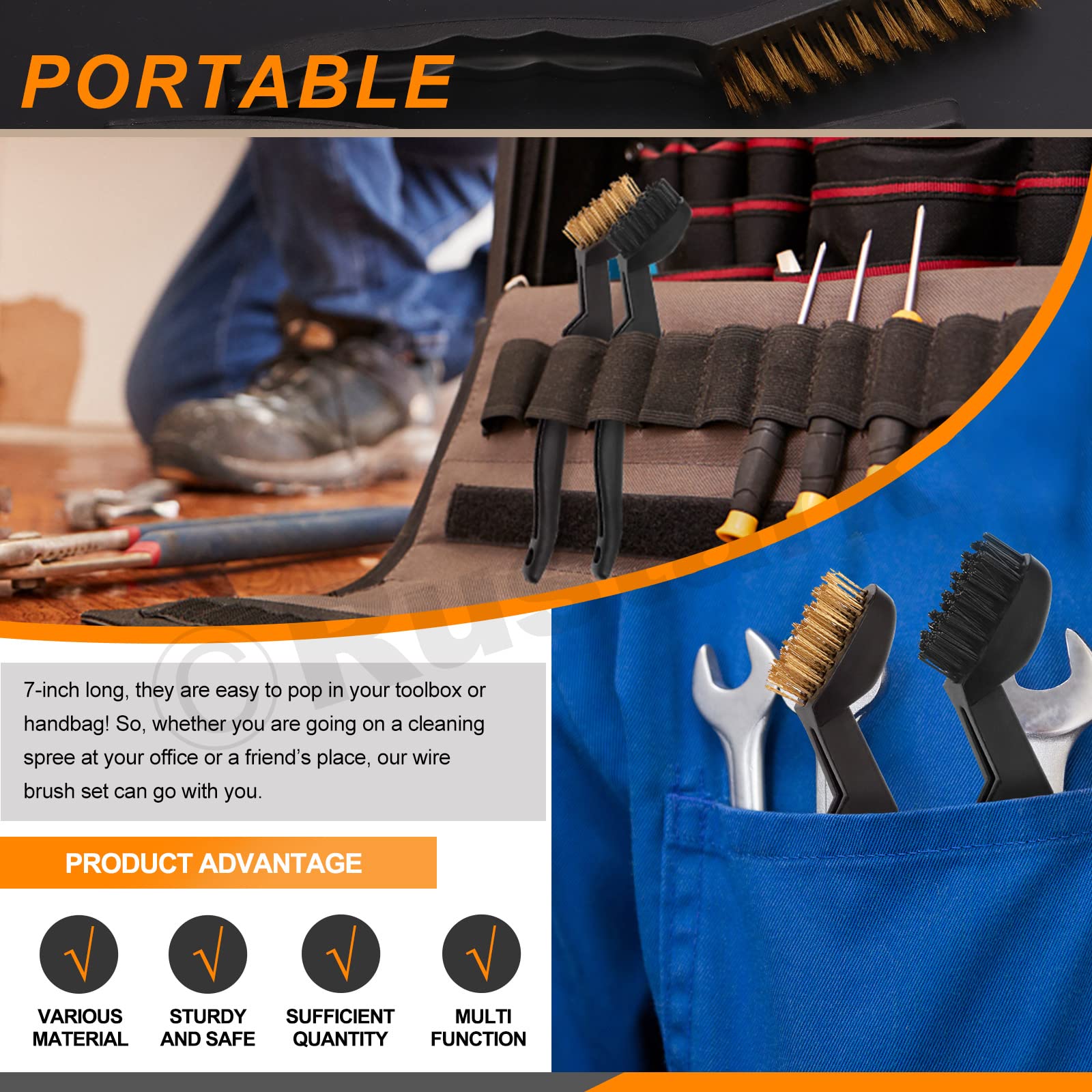 QWORK® 5 Pièces Brosses En Fil Laiton, Brosses à Gril Avec Long Manche