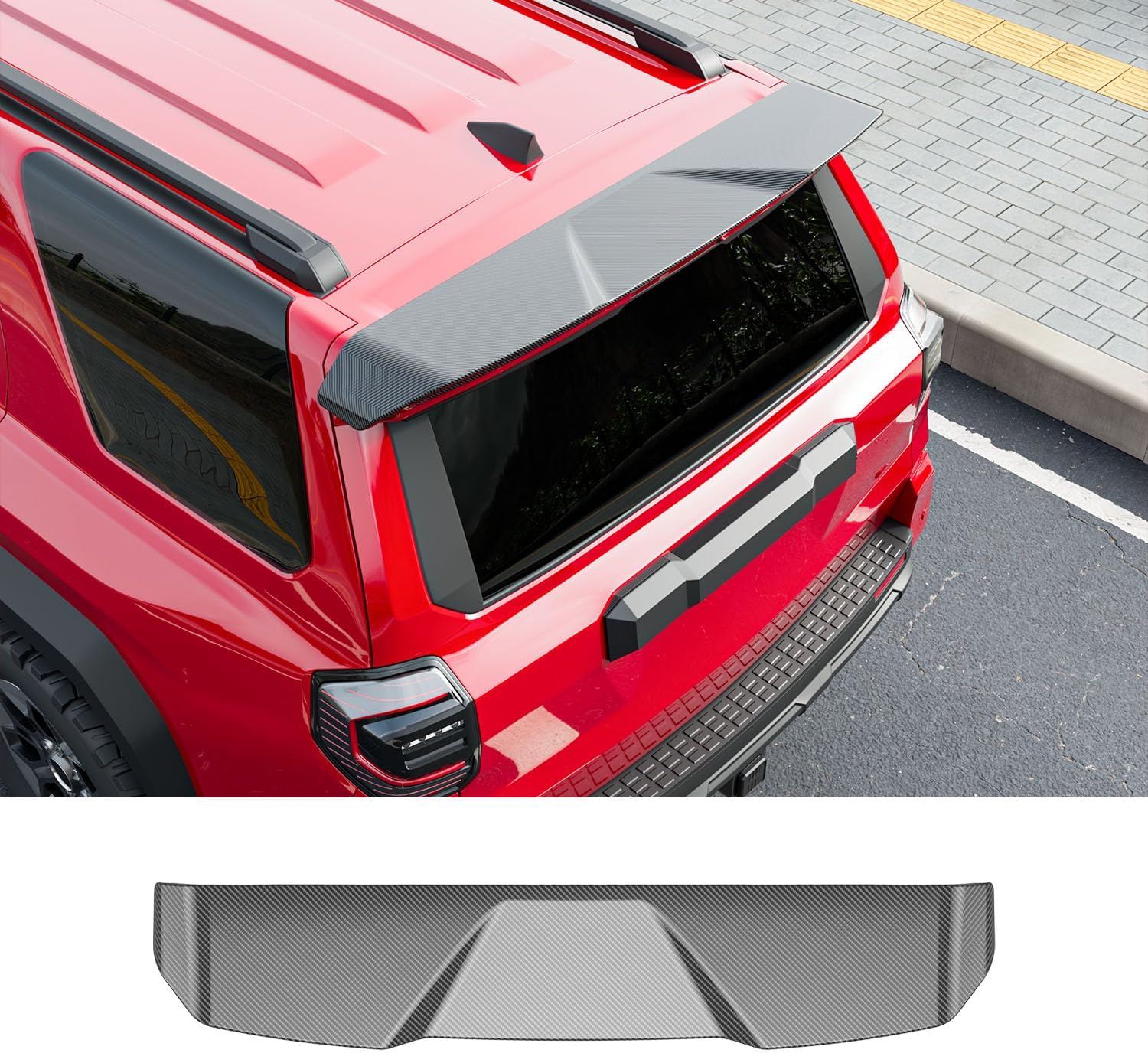 Xipoo Spoiler Compatible with 2025 2026 Toyota 4Runner Trunk Lip Rear Roof Spoiler Glossy Carbon Fiber Trunk Wing Replacement for 2025 2026 Toyota 4Runner Accessories