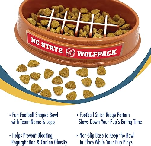 Miniatura 188 de NCAA Super-Bowl Iowa Hawkeyes - Cuenco para perros de alimentación lenta con diseño de fútbol para una digestión saludable. Cuenco antideslizante