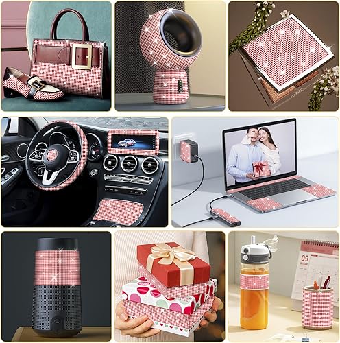 Miniatura 6 de Tiras autoadhesivas de diamantes de imitación, cinta de diamantes de imitación de 0.079 pulgadas con diamantes de imitación brillantes para teléfono