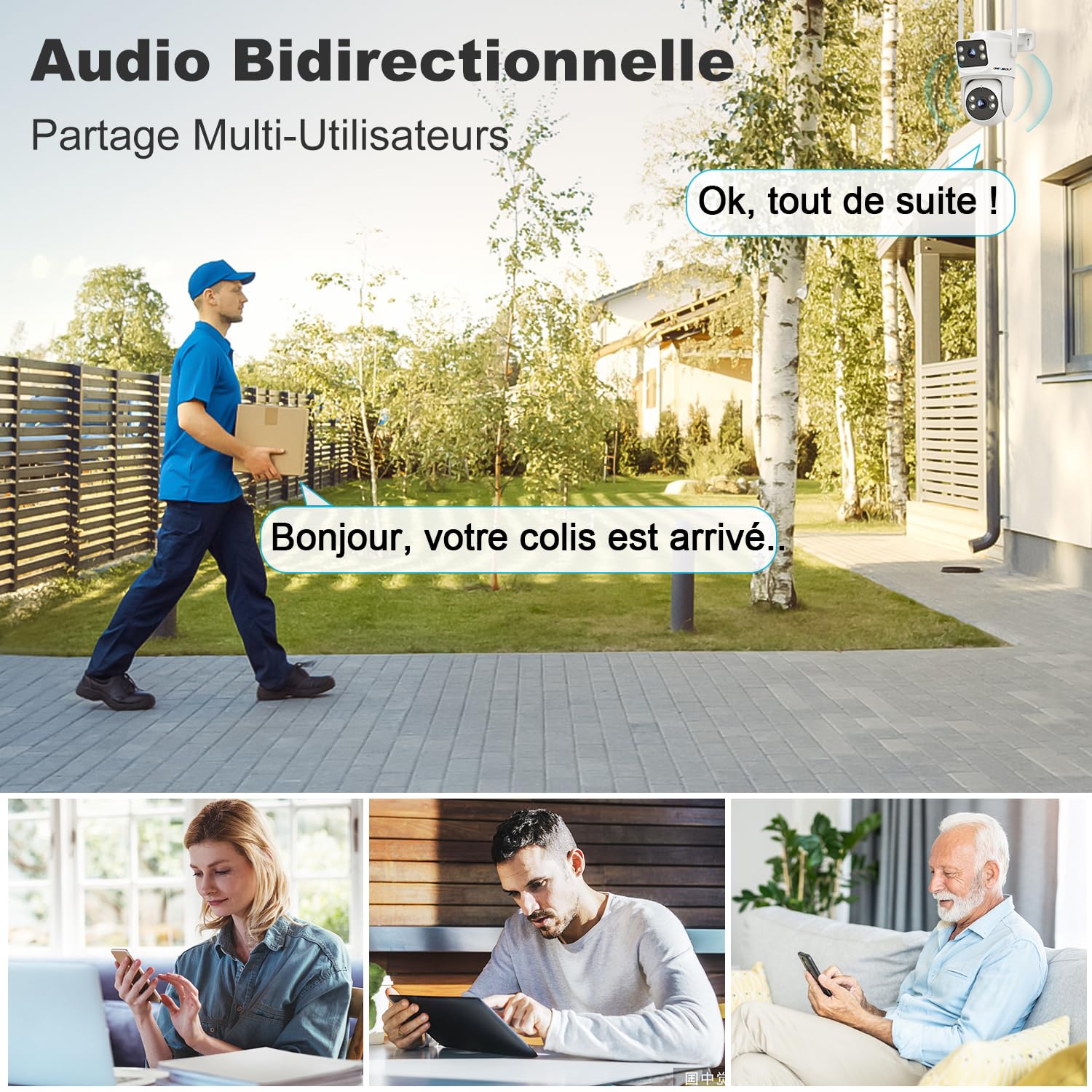 GENBOLT Caméra Surveillance Extérieur WiFi 2.4/5Ghz
