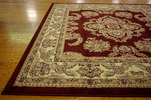 Miniatura 7 de Unique Loom - Colección Voyage - Alfombra redonda tradicional oriental, marrón, Polipropileno, RojoBronceado