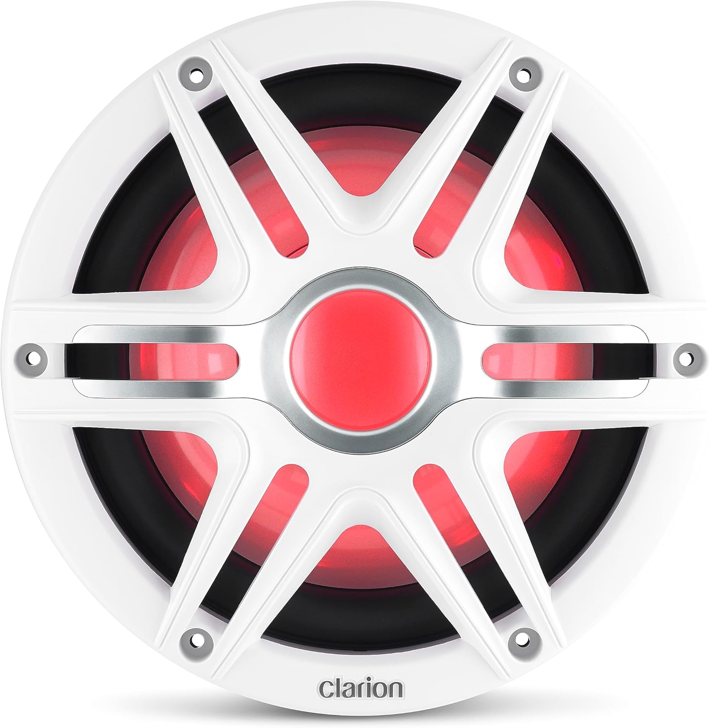 Clarion CMSP 10" 2-Ohm RGB LED Marine Subwoofer with White Grille