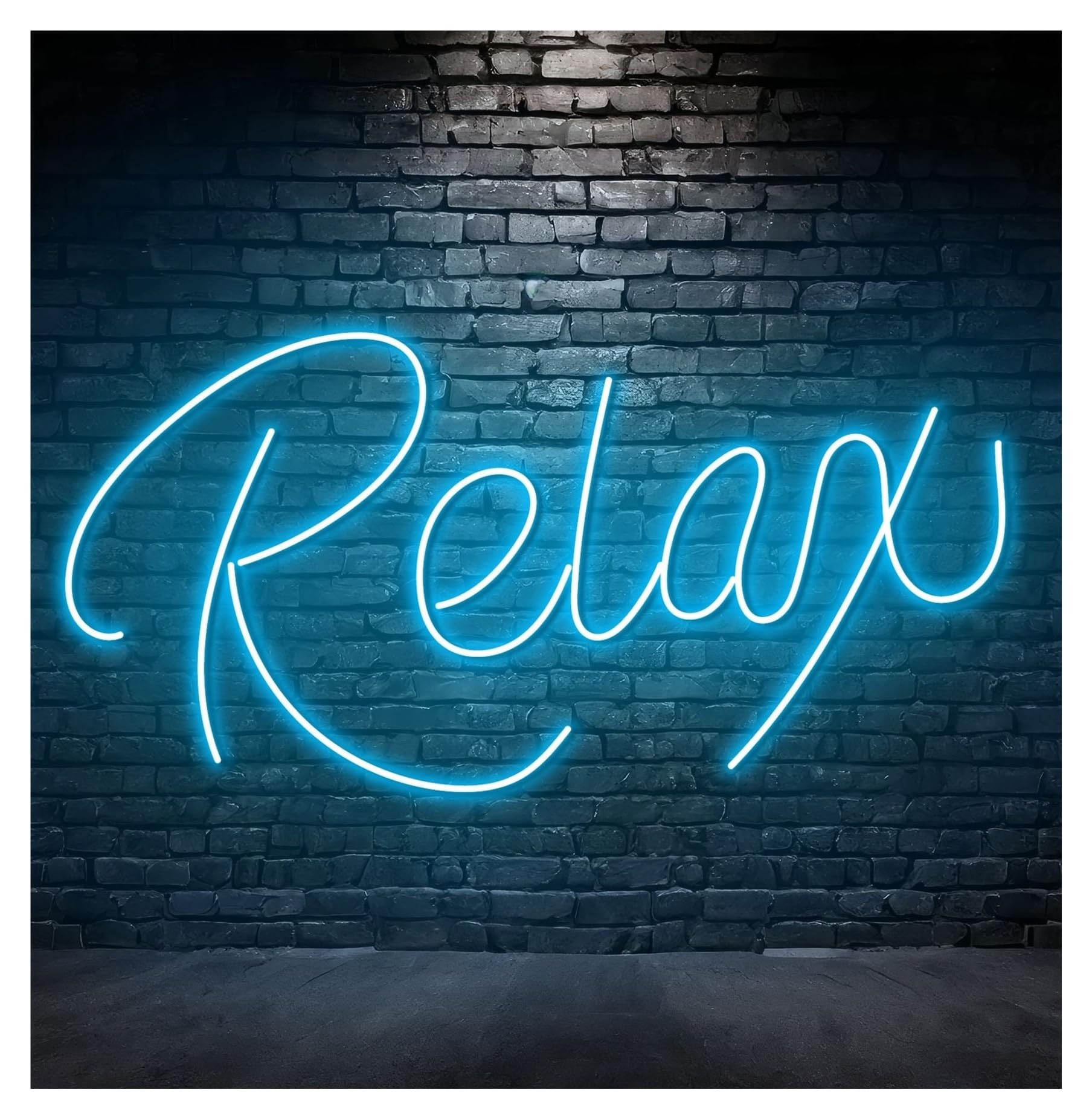 RONGCH Hanging Art Signs Relax Neon Sign Home Room Wall Decor Bar Pub Storefront Window Display Business Entrance 50cm