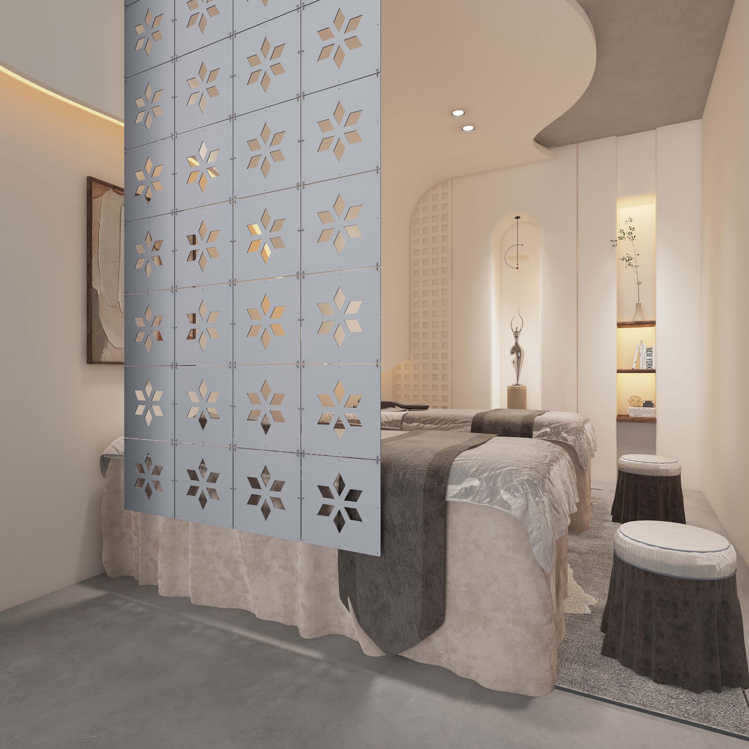 Felt Room Dividers - 12 Panels Oatmeal -6 Felt Room Dividers - 12 Panels Oatmeal -6