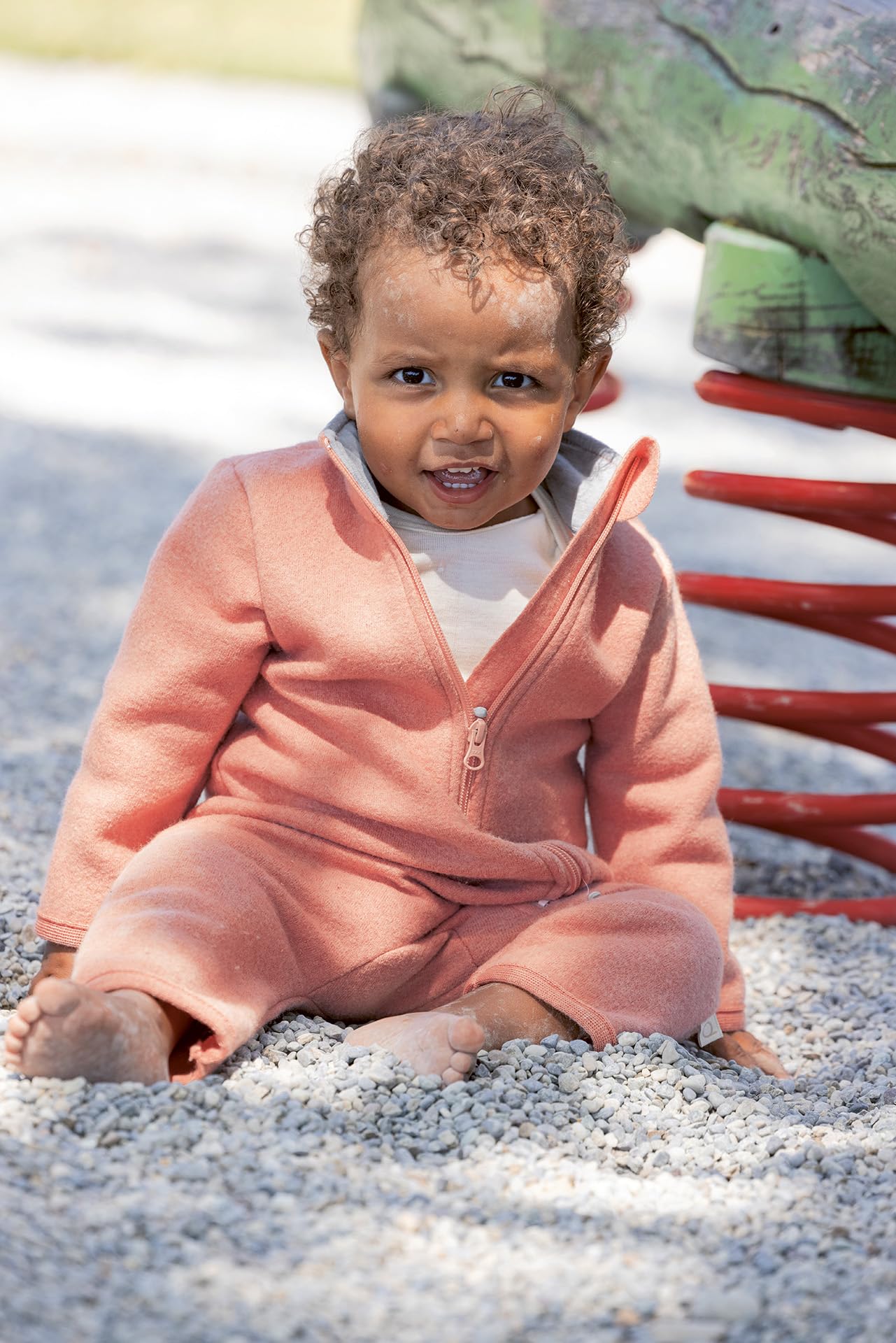 Disana WALK-ANZUG Kinder-Overall Wollwalk Reißverschluss | 100% Bio-Merinowolle | Frühjahr Sommer Herbst | Kinnschutz | Baby Kleinkind Unisex | Made in Germany | GOTS IVN Best