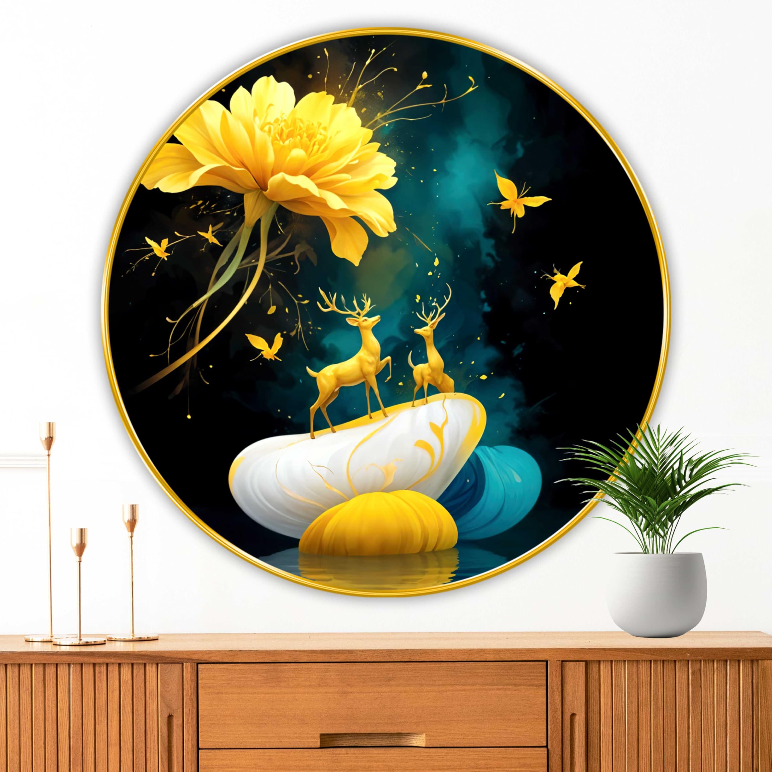 Livin'luxe Beautiful Deer Painting - Modern Art -1