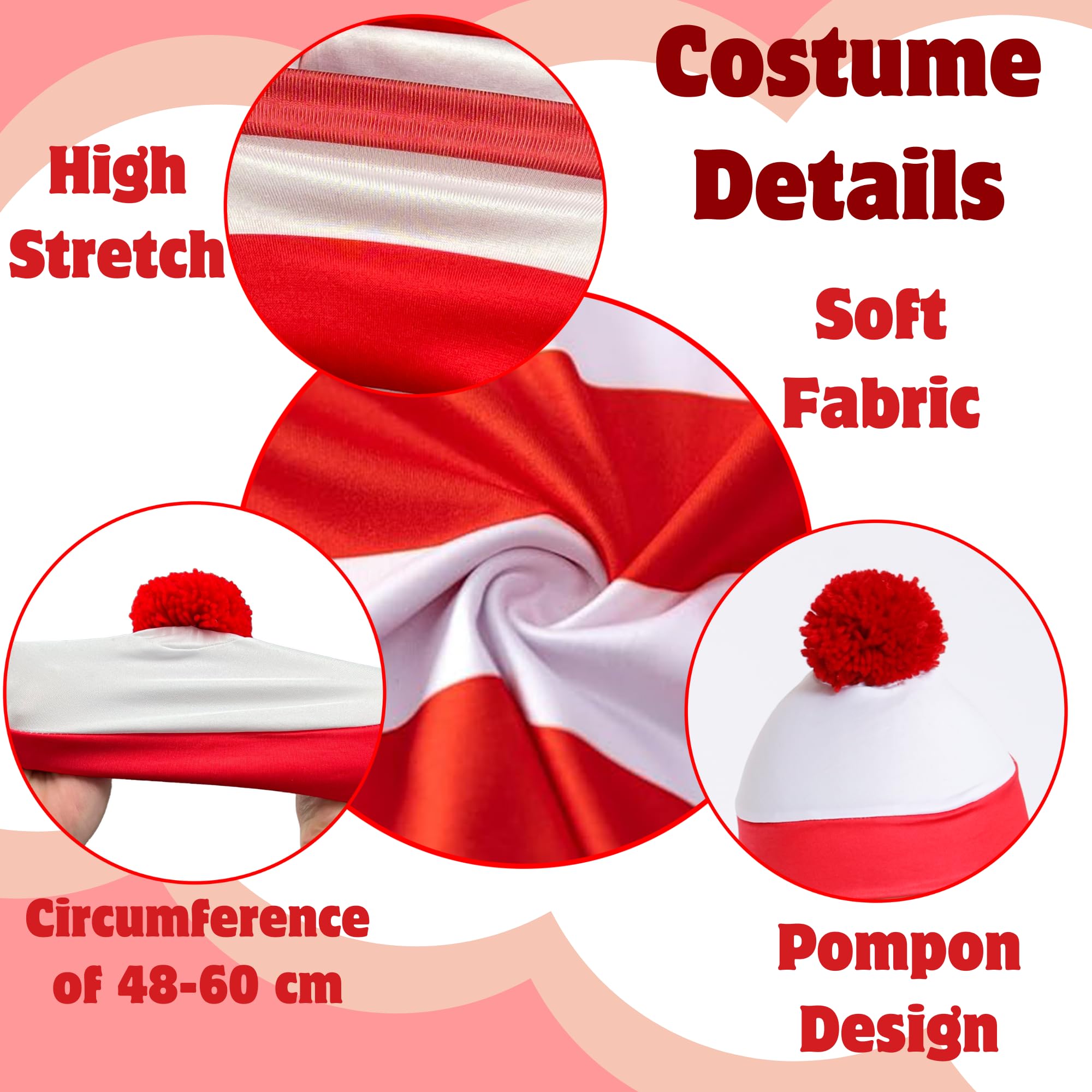 Carnavalife Wally costume with glasses and hat where this waldo costume boy girl unisex Carnival Halloween Venetian Gondola (4-6) - Image 3