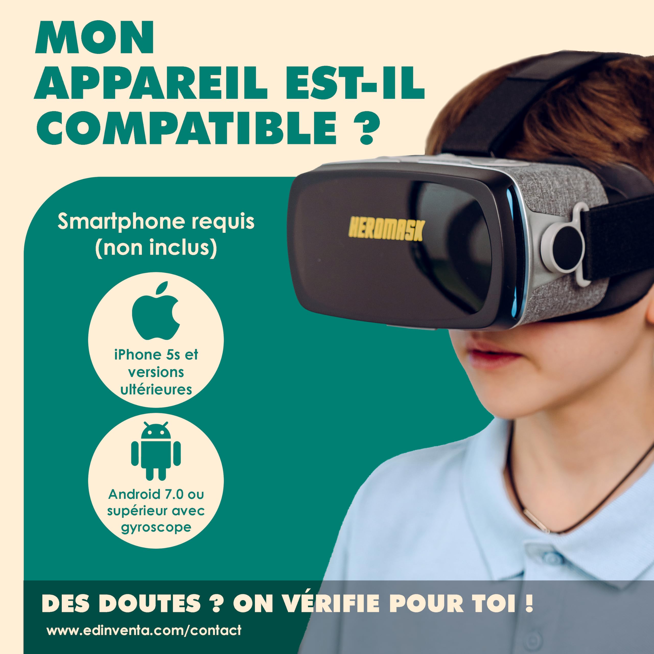 Casco Realtà Virtuale per Bambini – Apprendimento delle Moltiplicazioni e Calcolo Mentale – Giochi Educativi da 5 a 12 Anni – Compatibile con iPhone e Android