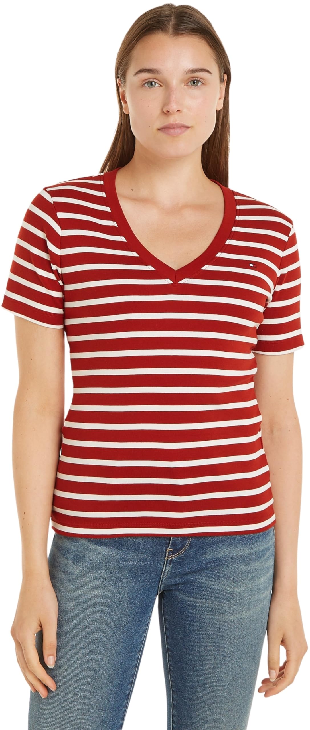 Tommy Hilfiger Camisetas de Punto de Manga Corta para Mujer