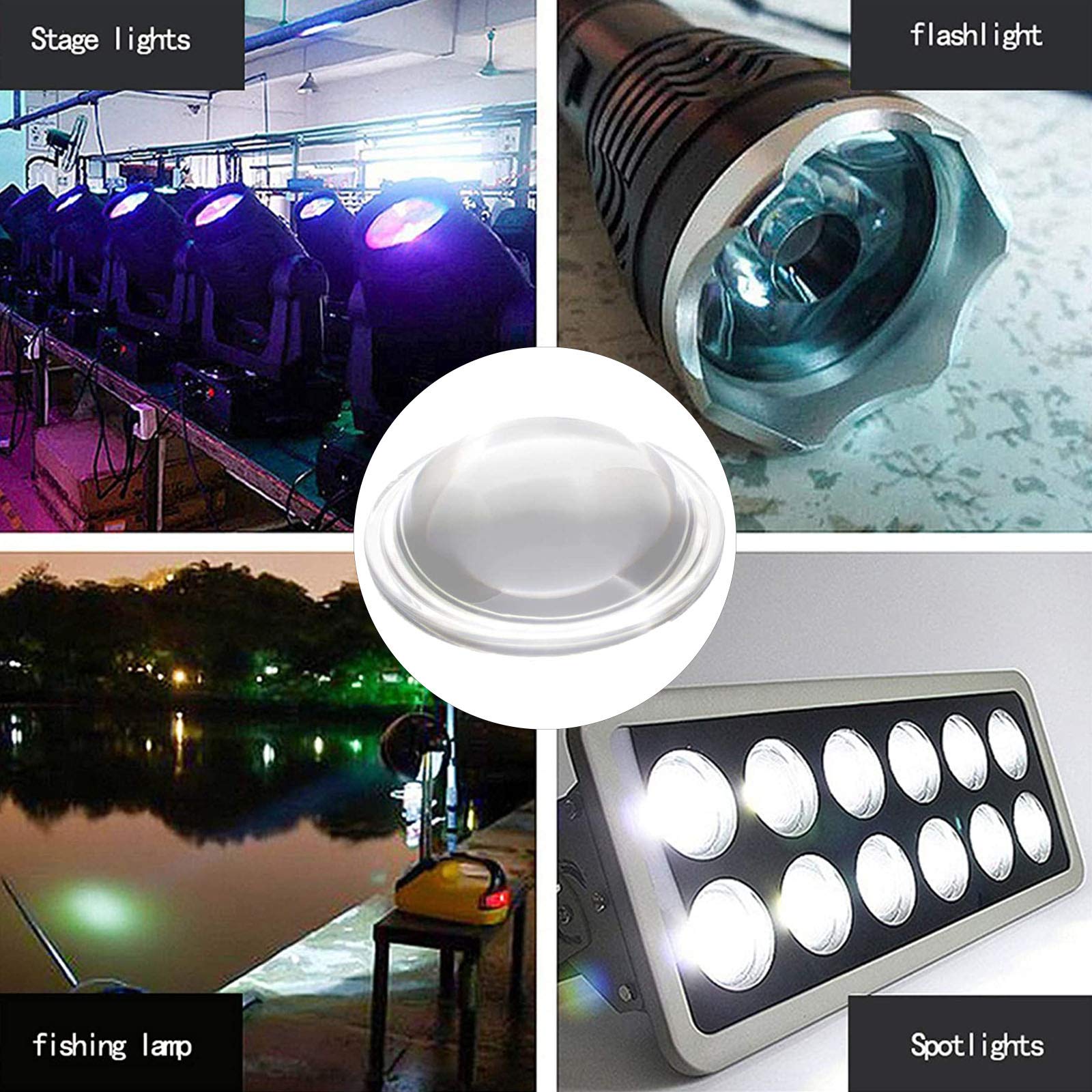 Lente ottica LED Condensatore 44/19mm Vetro Convesso Lente per Proiettori, Lampade Auto, Torce e Proiezione