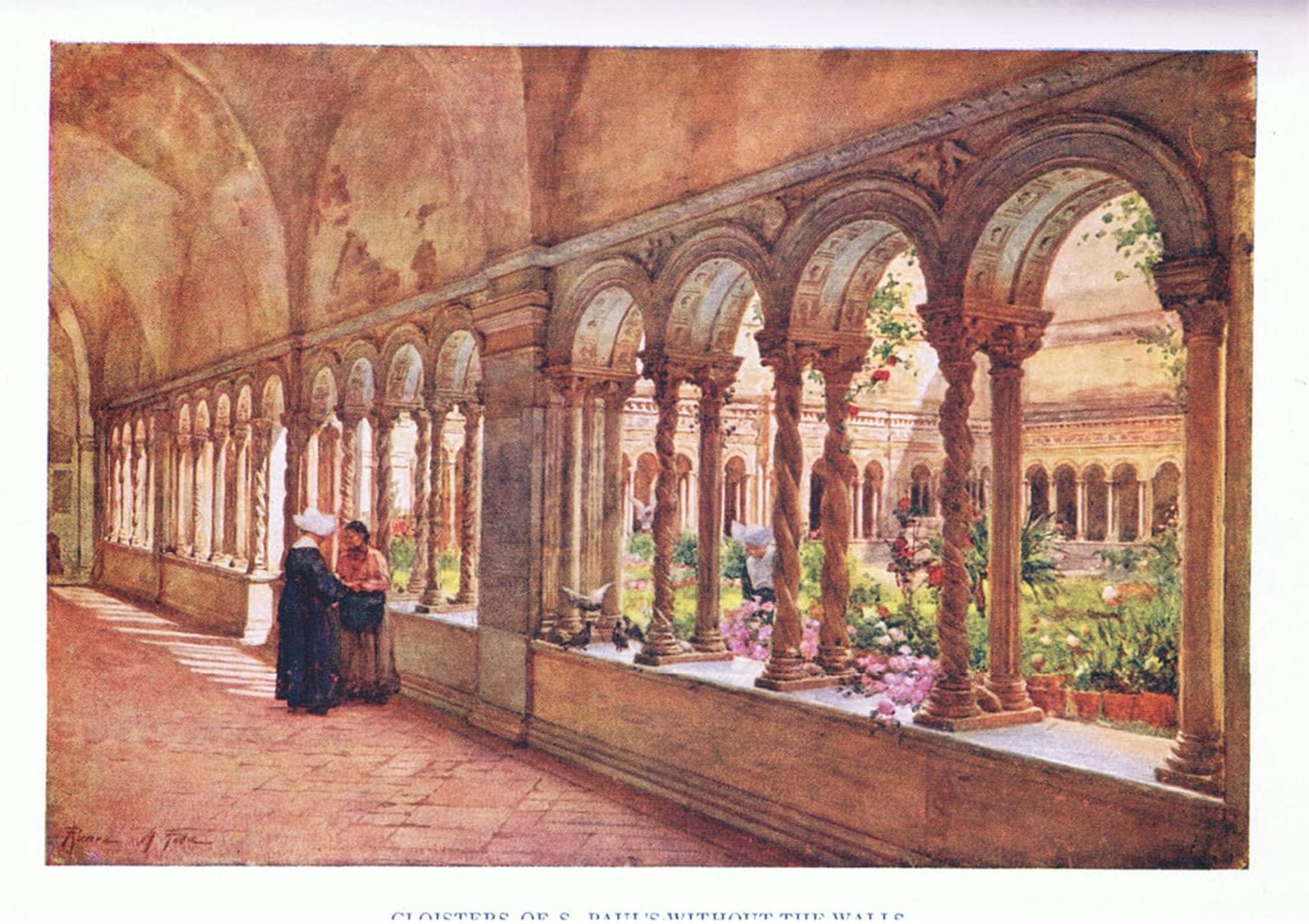 ARTXLXXBN Famous Painting Art Wall Decor Abstract Art Picture Cloisters of Pauls-without-the -walls by Alberto Pisa Animal Pictures for Home Decor 60x90cm
