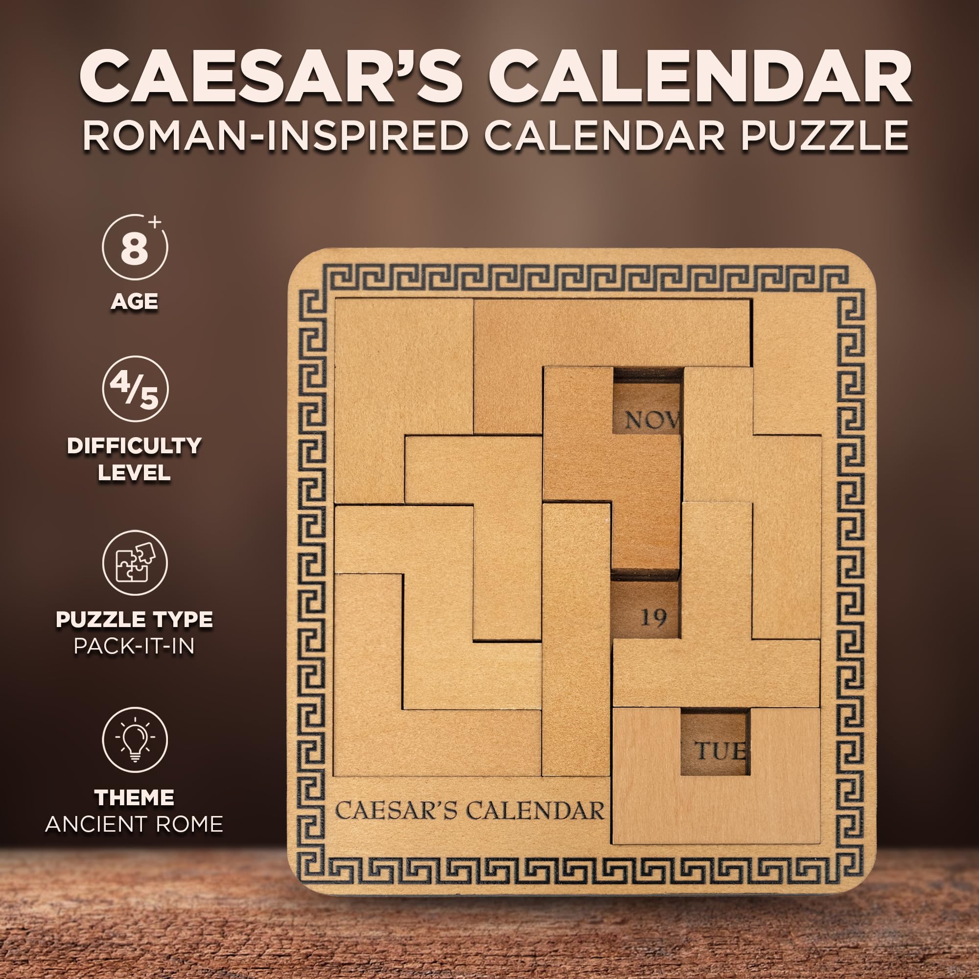 Amazon.co.jp: Project Genius Caesar's Calendar 木製パズル - 一日の