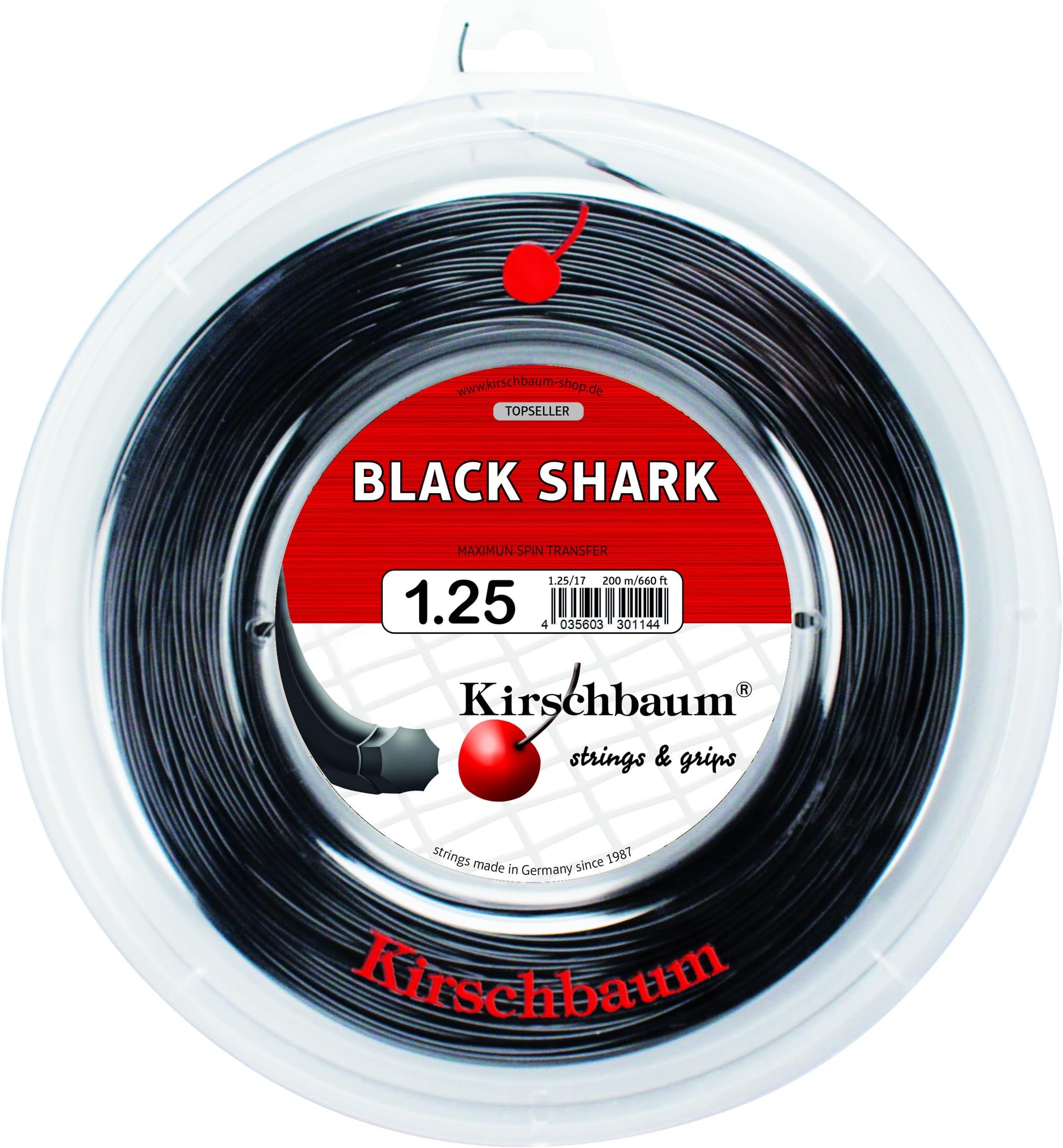 Black Shark 200M Schwarz Tennis Saitenrolle 200m Monofil Schwarz