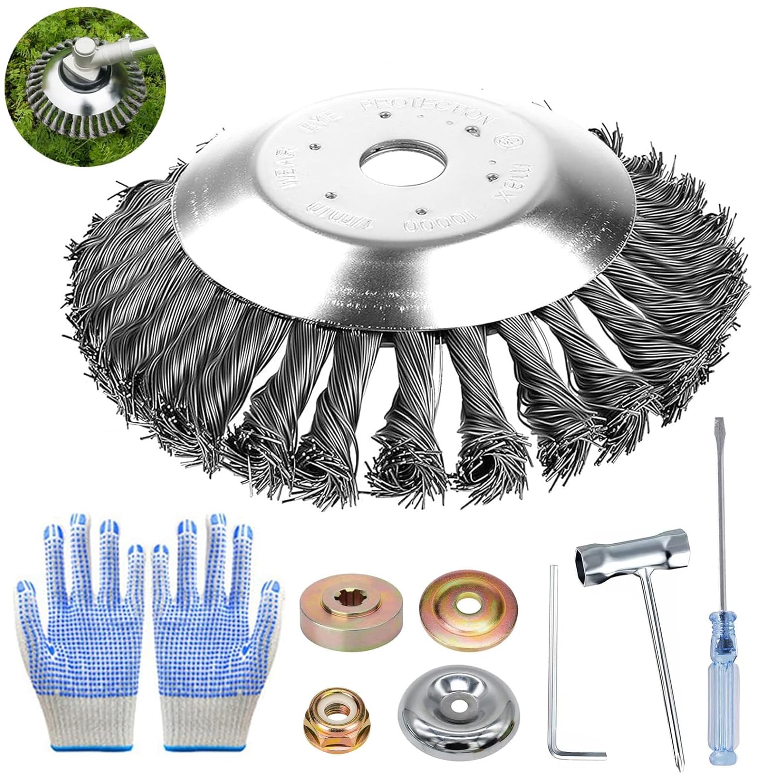 Cepillo de Alambre Dentado 2025 para Desbrozadora Universal de 25,4 mm - 8 Pulgadas